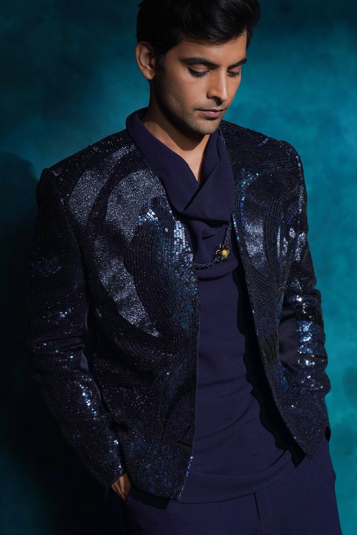 Blue Midnight Short Jacket Set