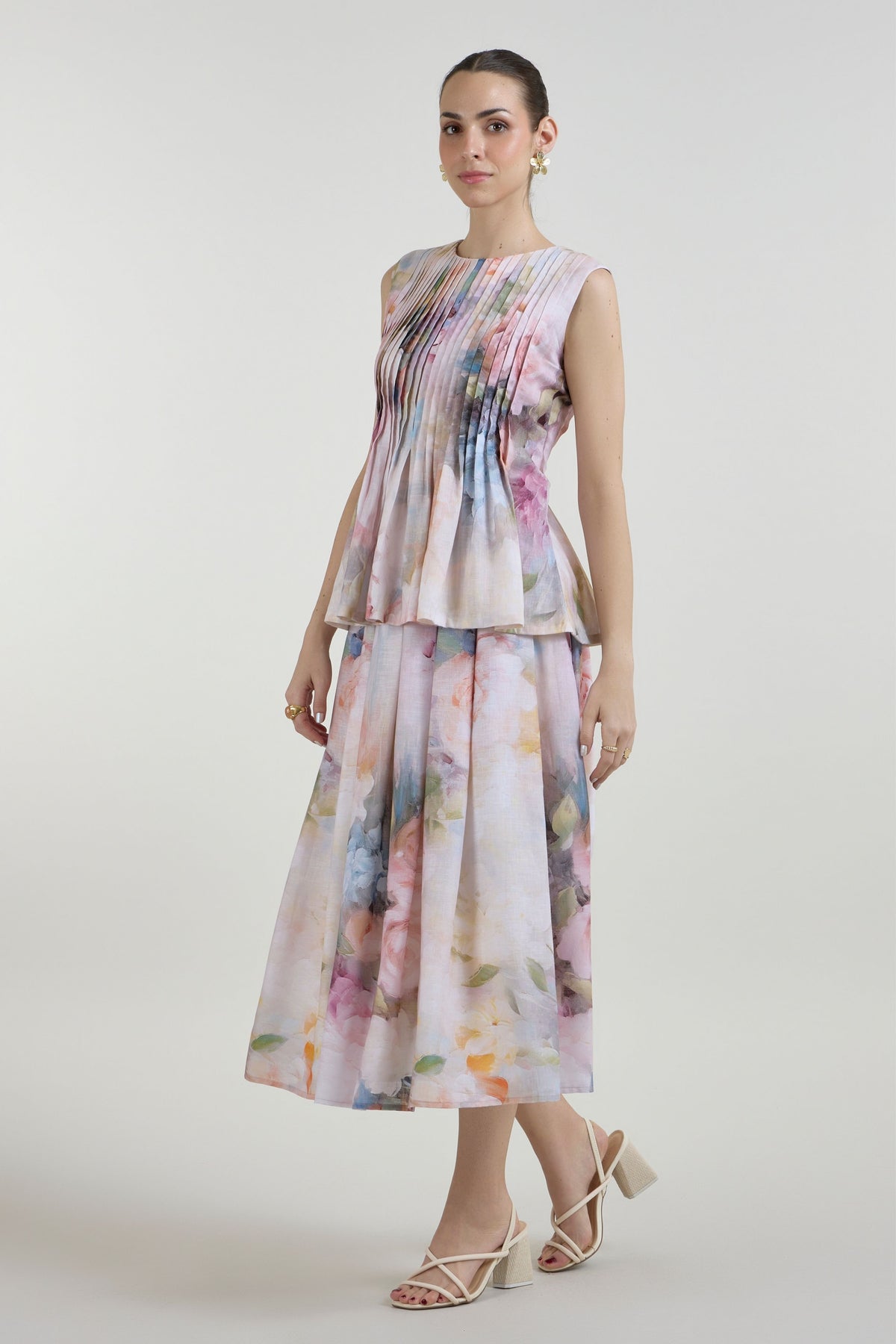 Olivia Accordian Skirt Set