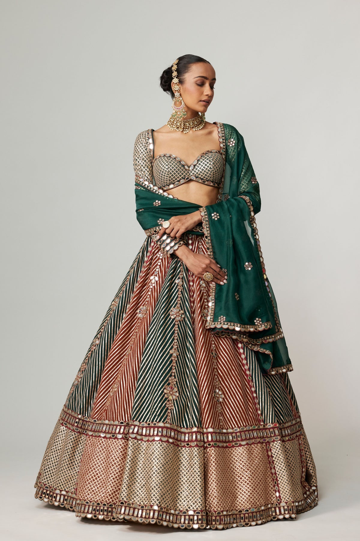 Cranberry Flower Leehnga Set