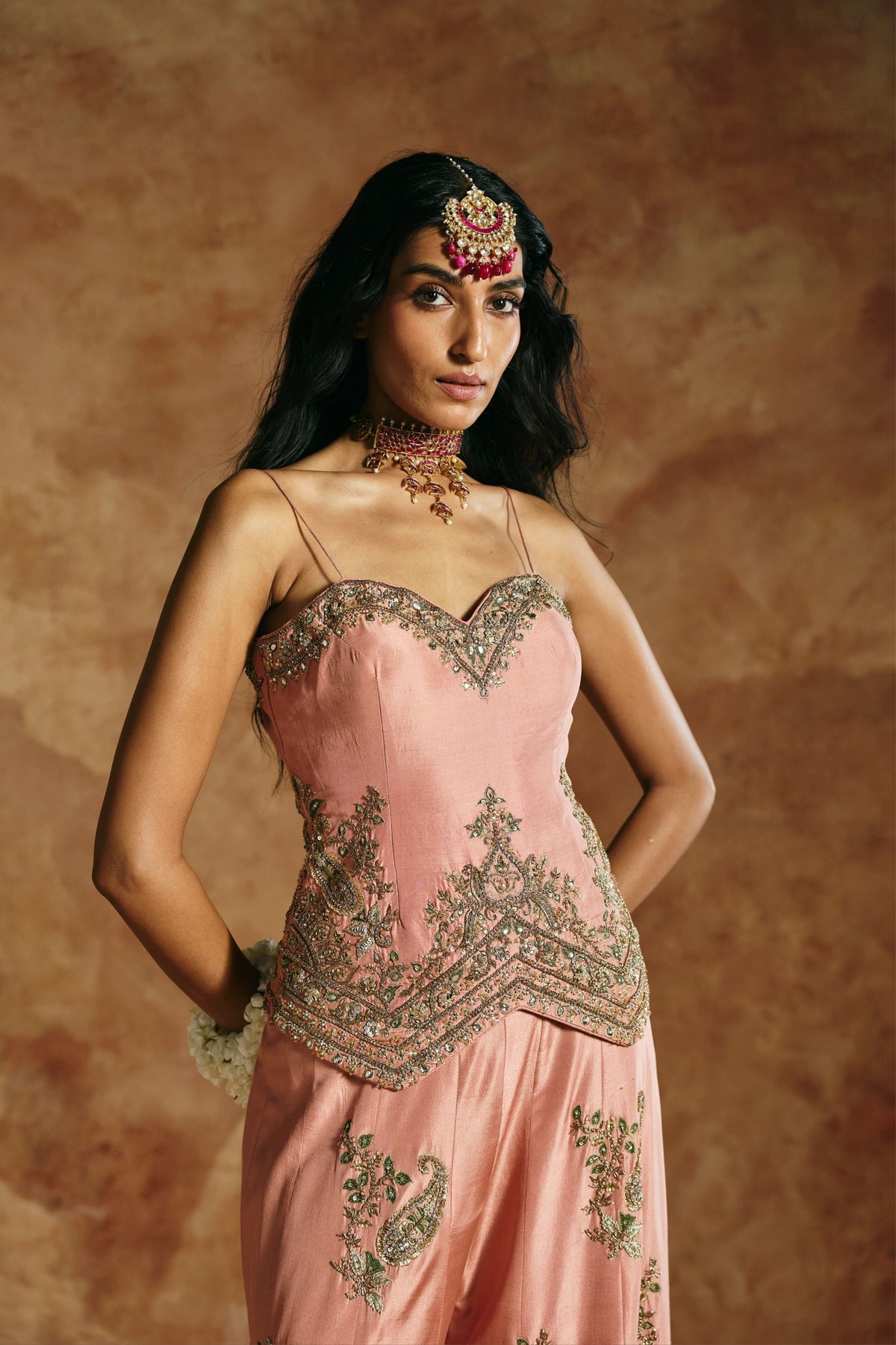 Onion Sindh Zardozi Sharara Set