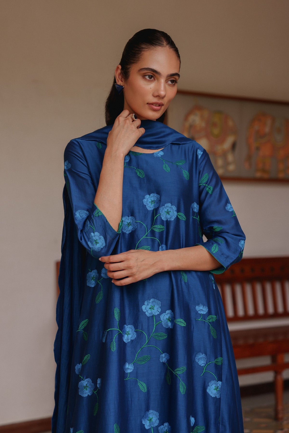Indigo Bloom Kurta Set
