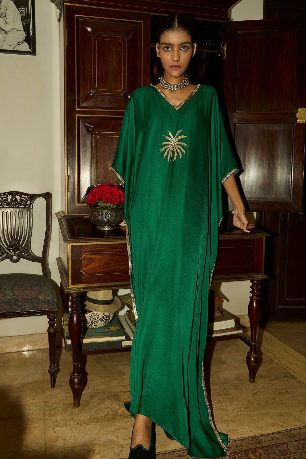The Sparkler Green Kaftan