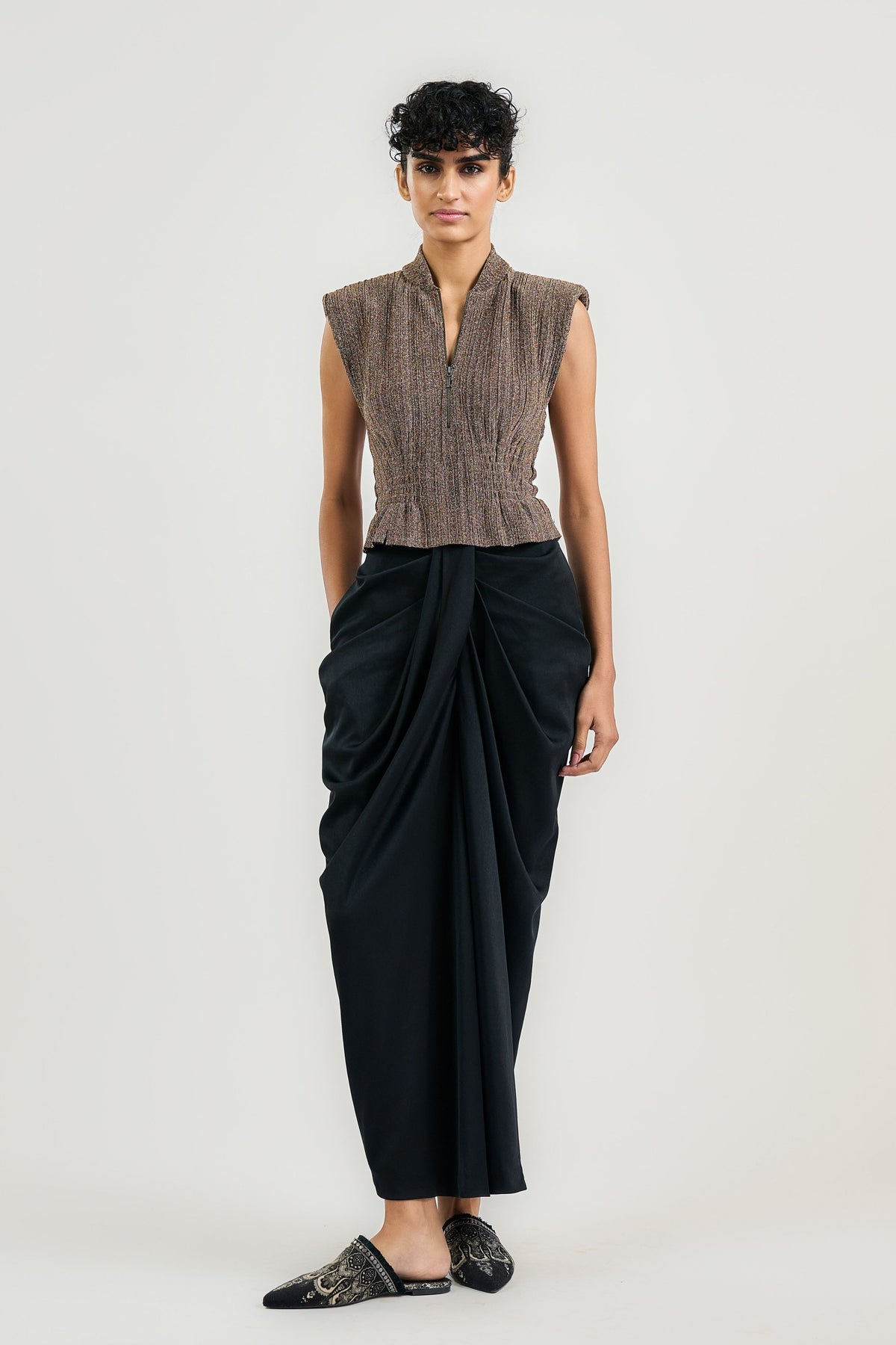 The Metallic Crinkle Top