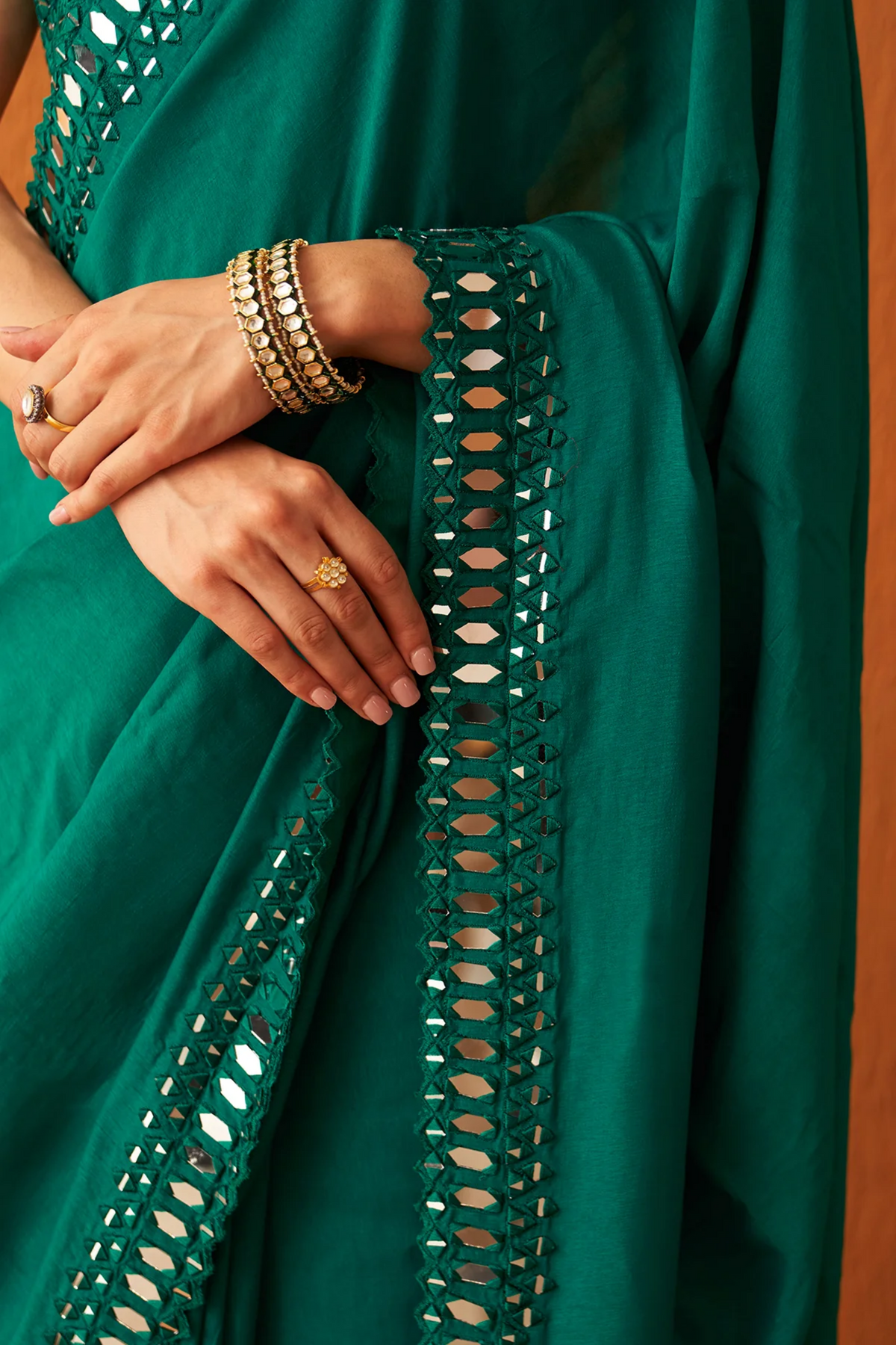 Myrtle Green Silk Saree