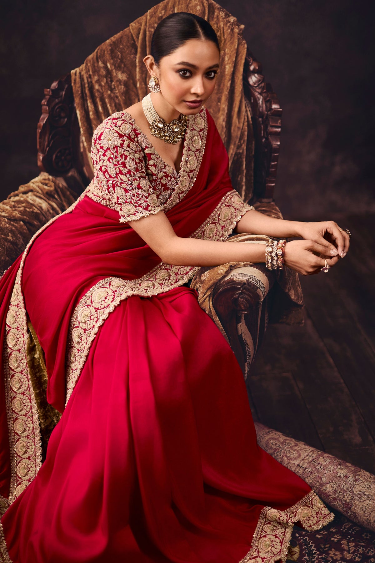 As Maal Resham Butta Saree