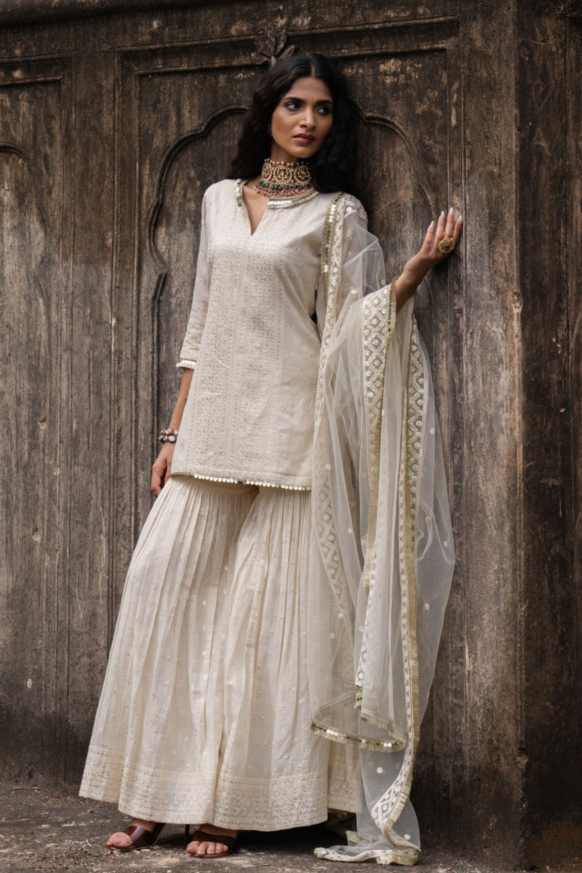 Off White Sharara Set