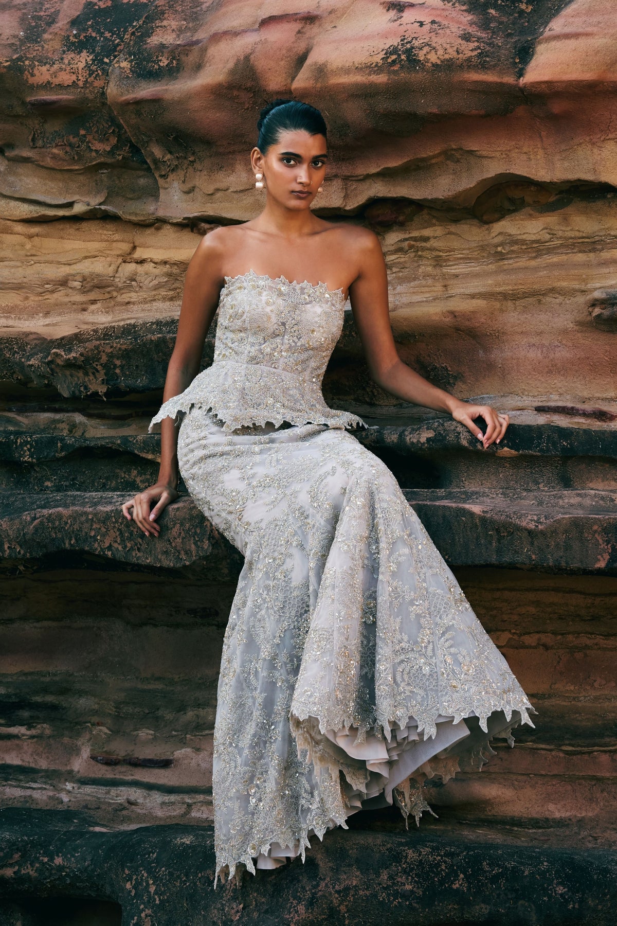 Dull Ivory Mermaid Skirt Set