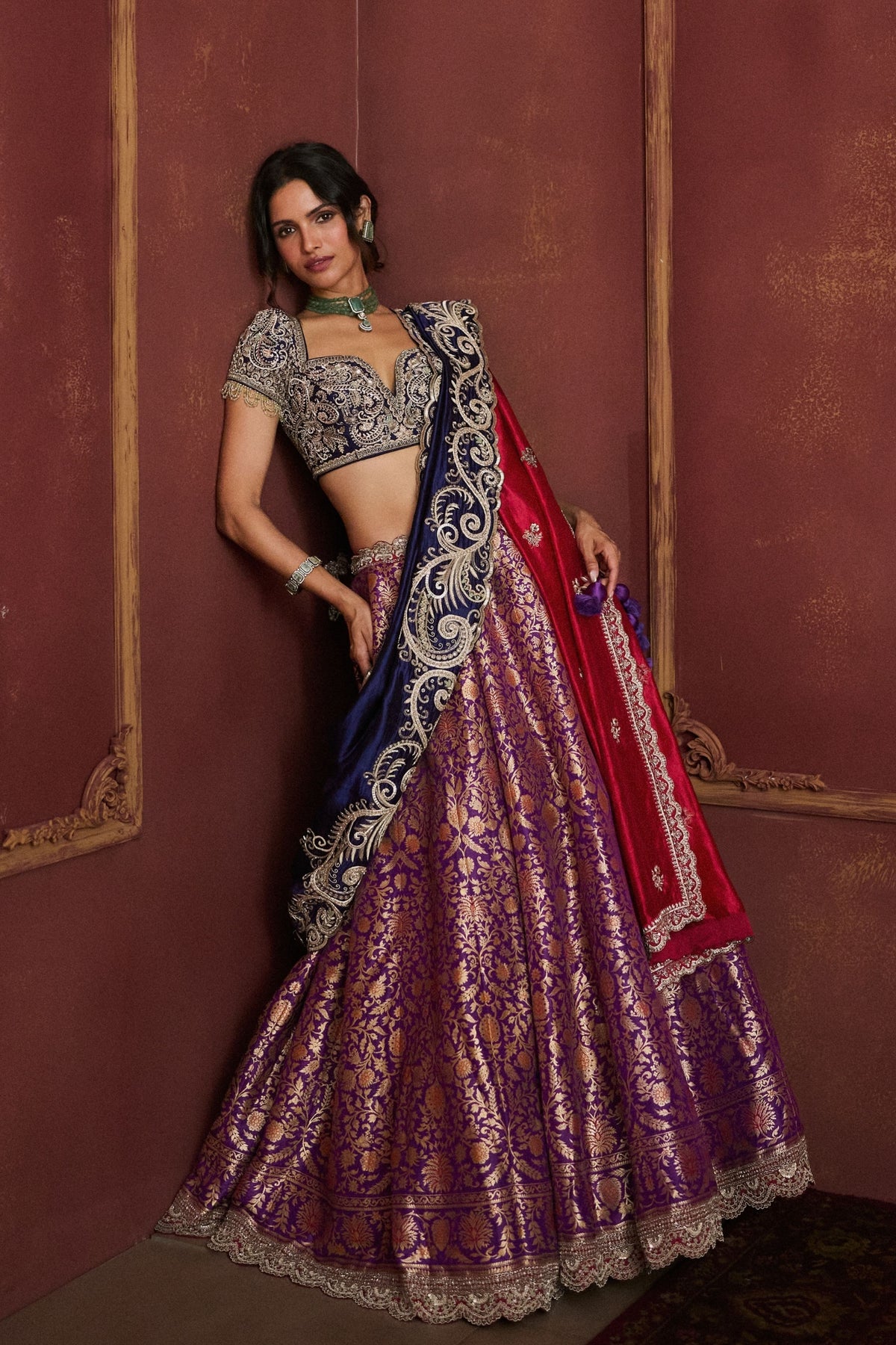 Banarasi Purple Lehenga Set