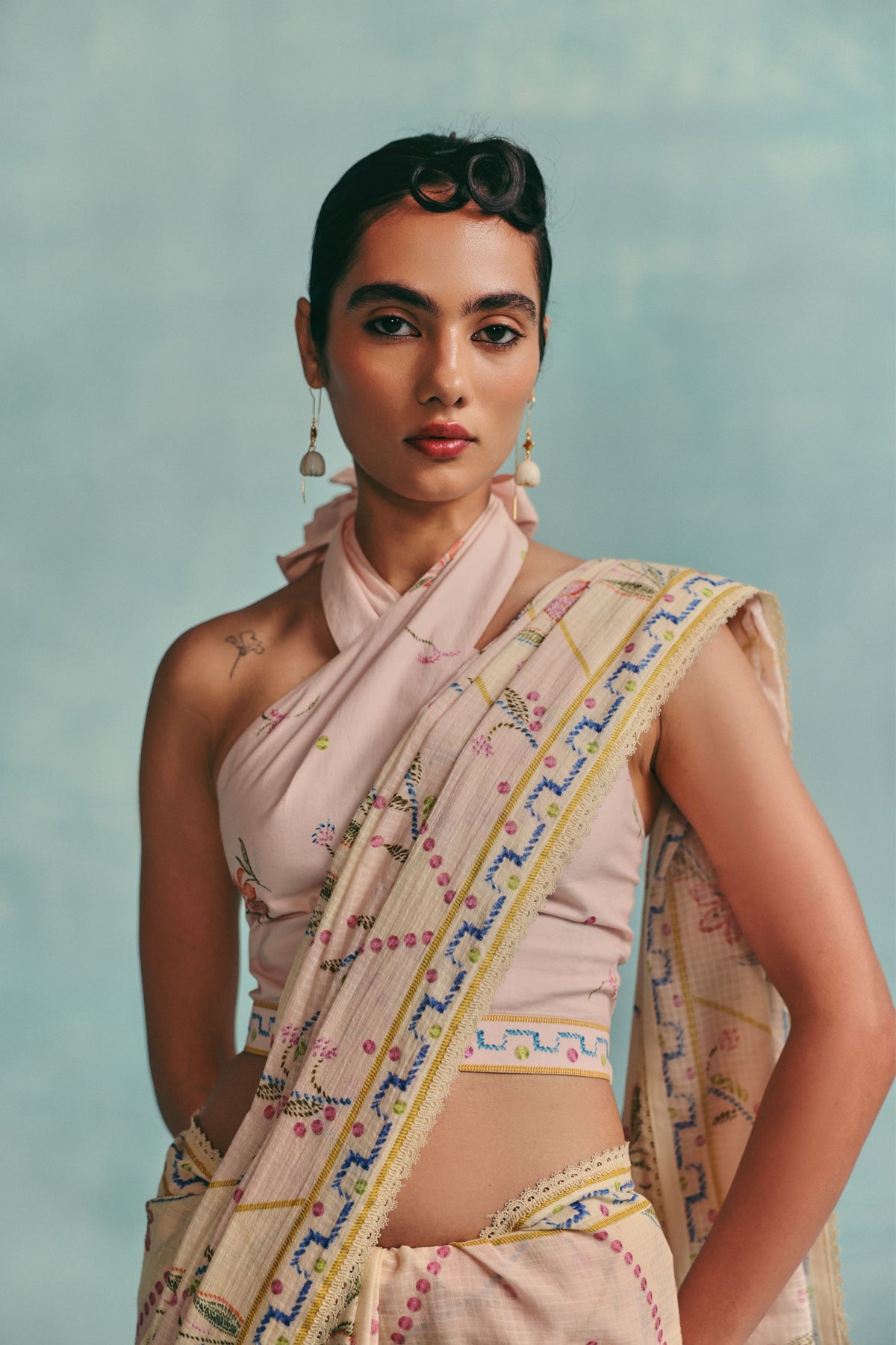 Hibiscus Colourblock Saree