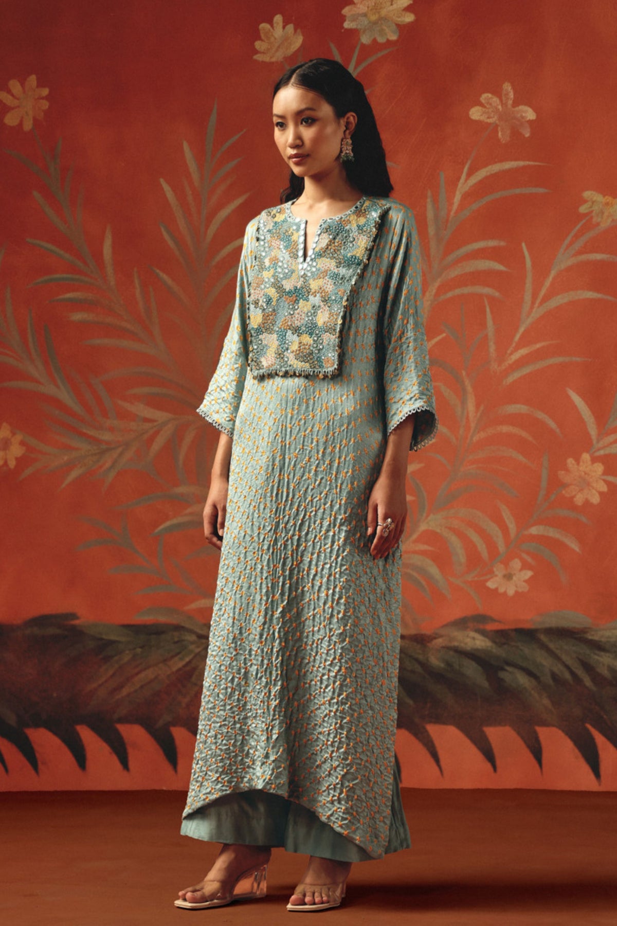 Gajji Bandhani Kaftan