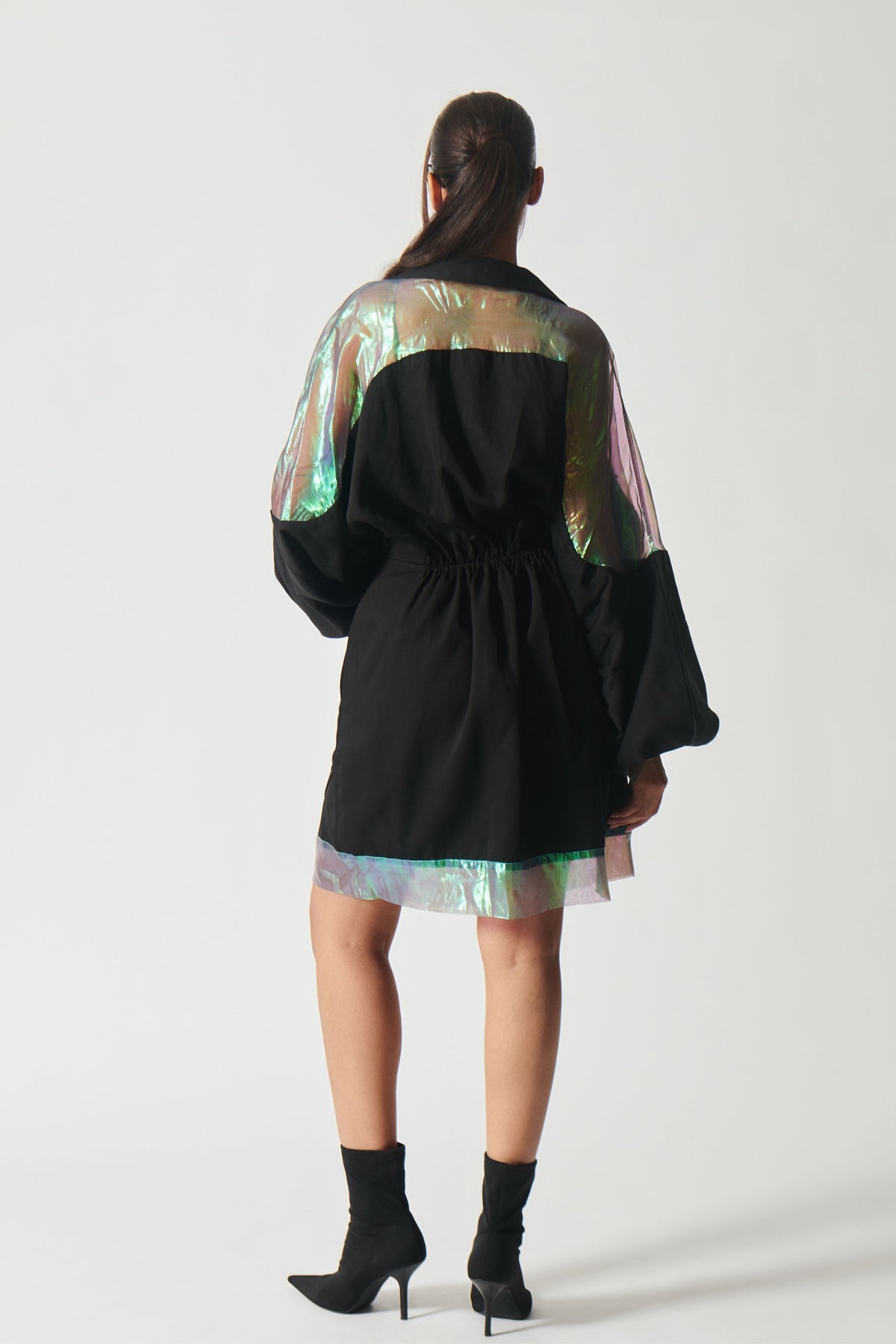 Holographic Noir Dress
