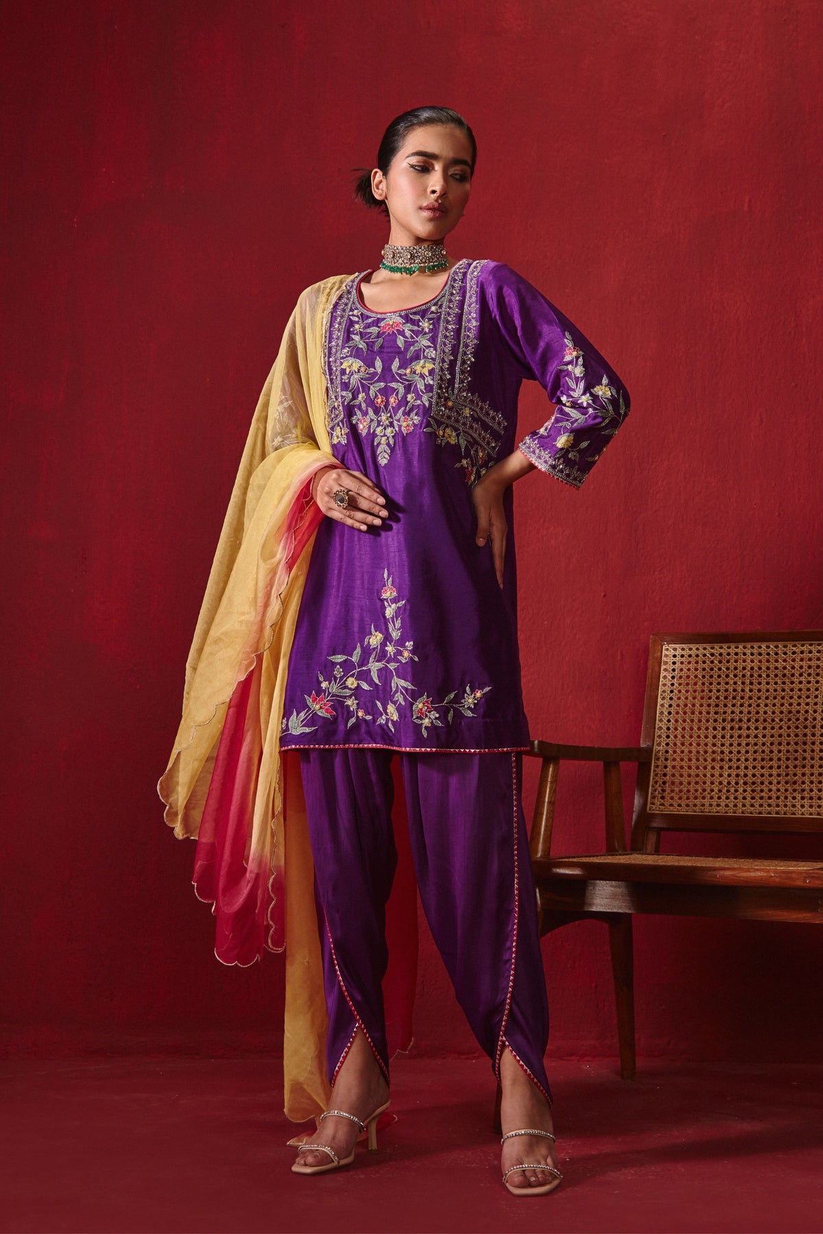 Purple Preet Dhoti Set