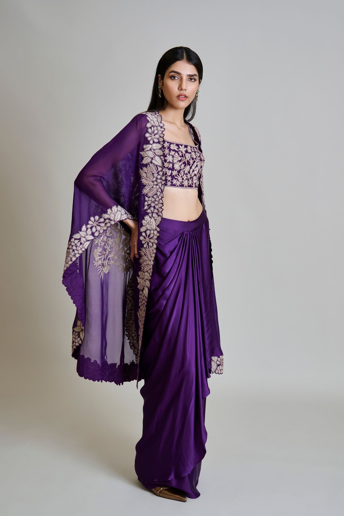 Lea Purple Cape Set
