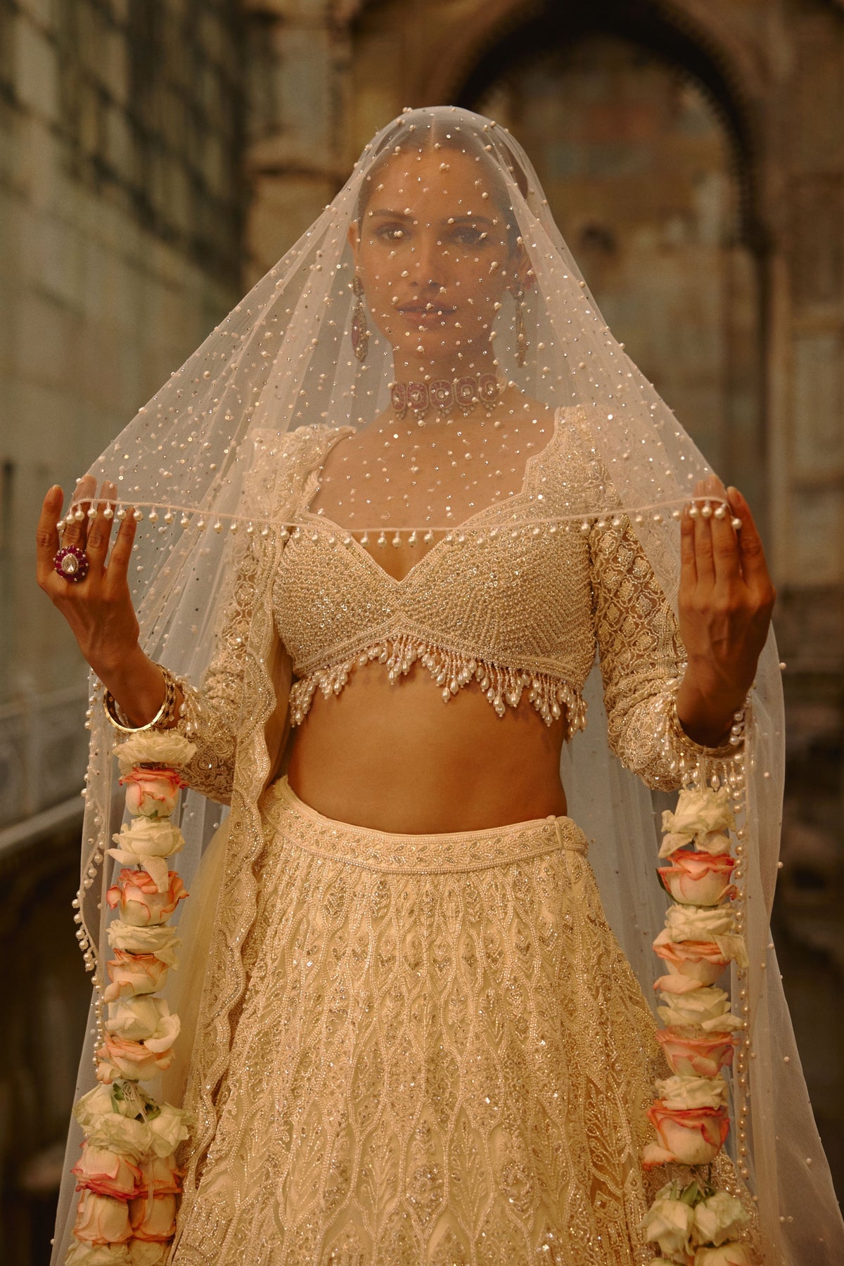 Ivory Lehenga Set