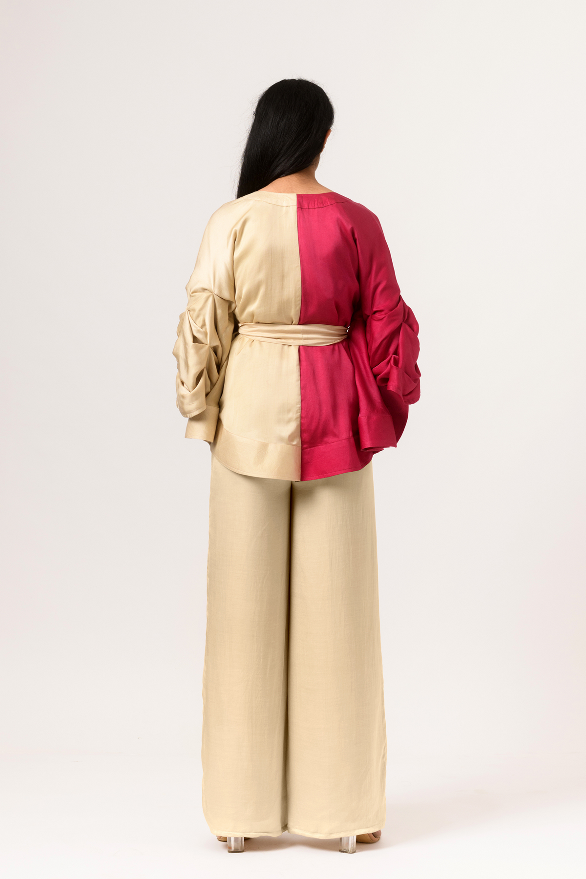 Wine ecru cape co-ord