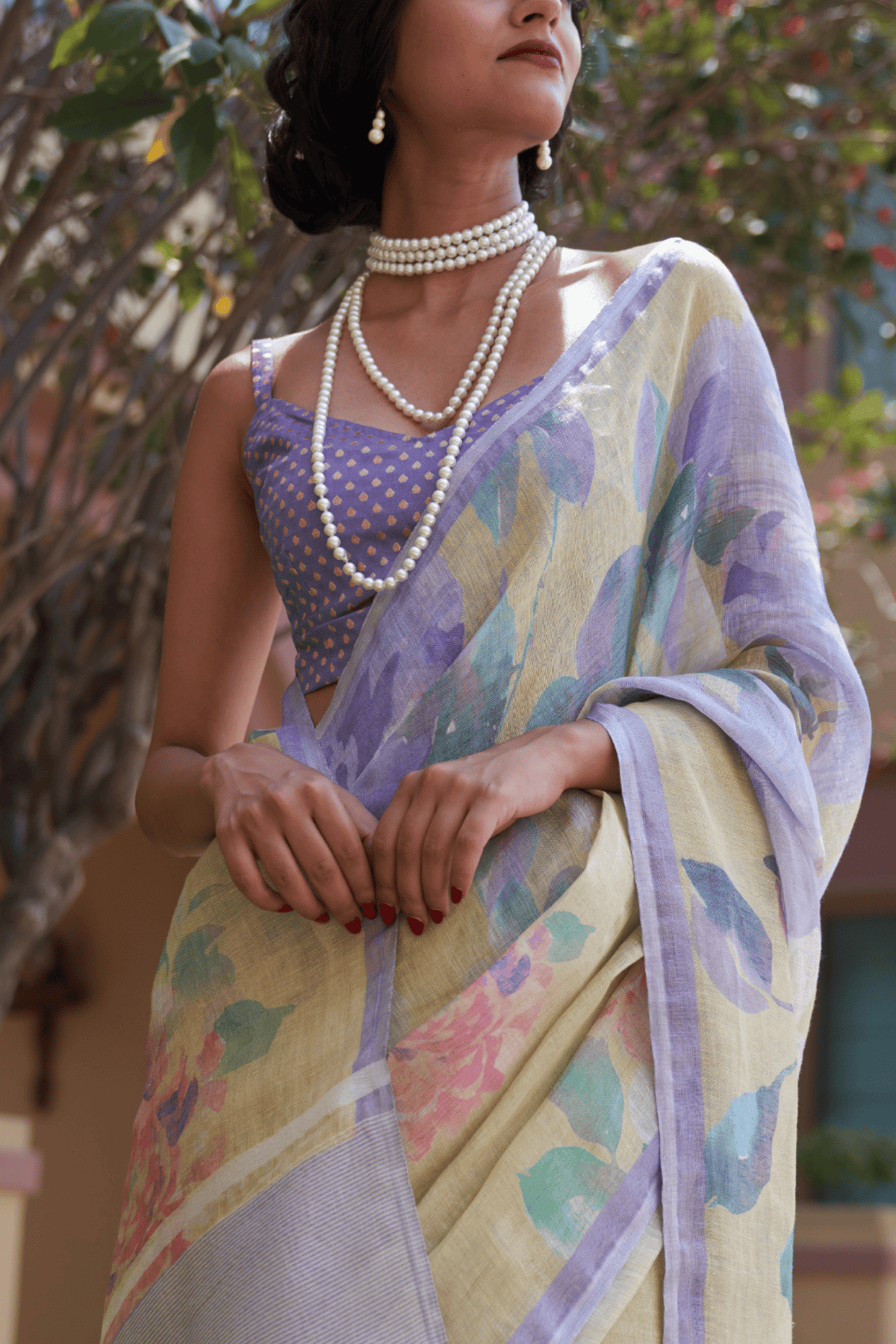 Nirjara Yellow Saree