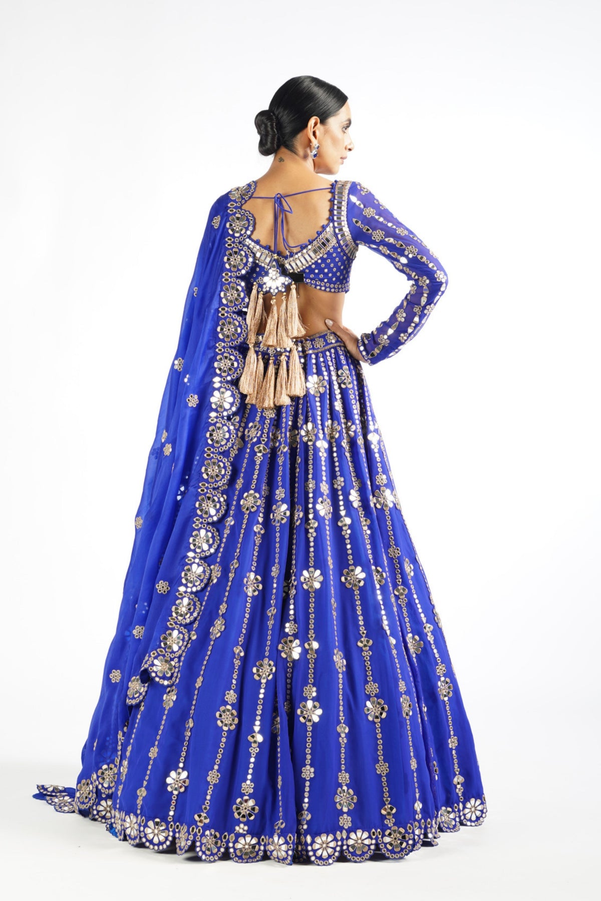 Big Flower Linear Lehenga Set