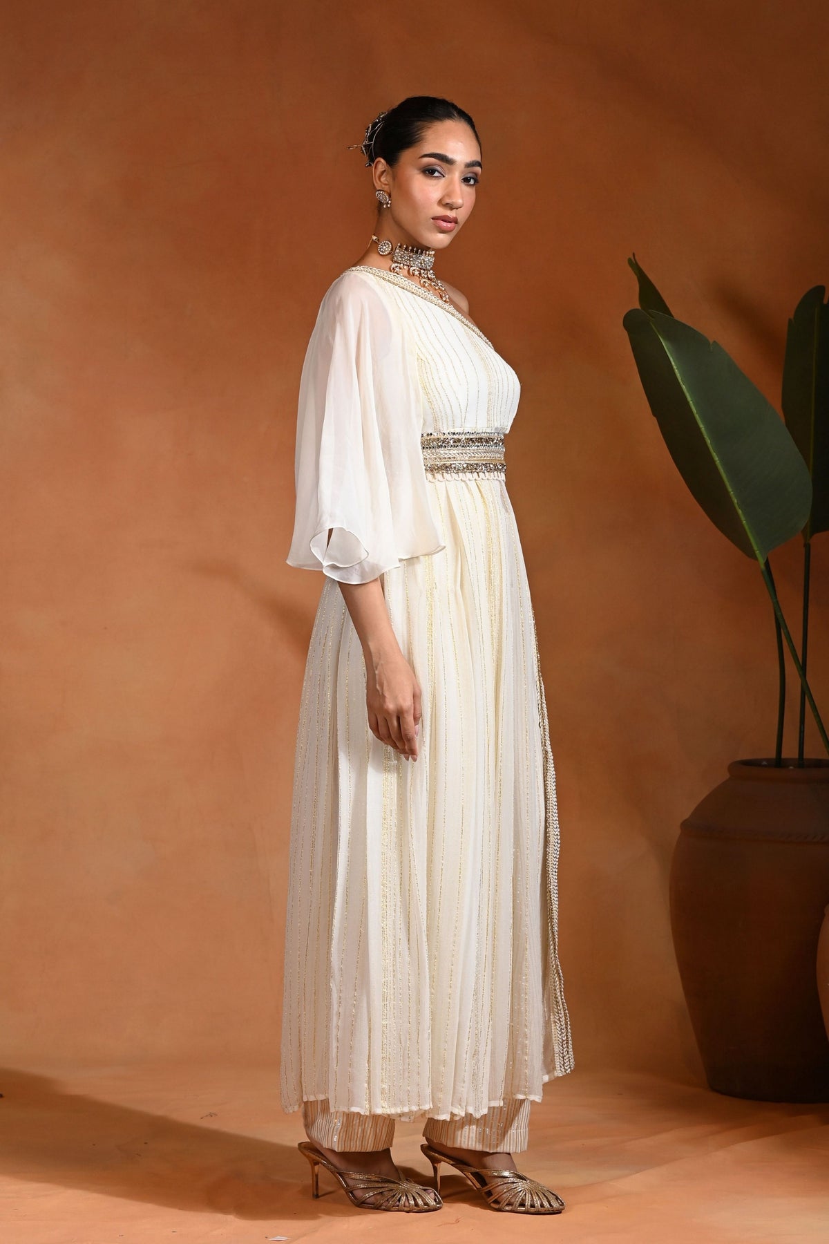 Moonlite Tunic Ivory Gold Set