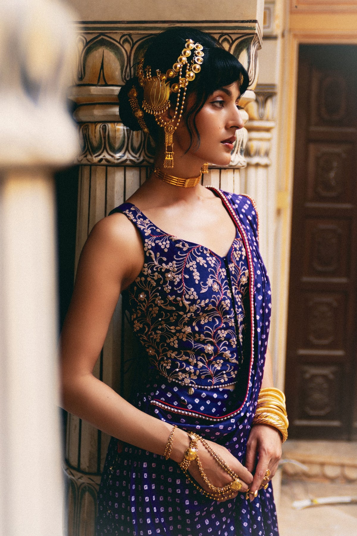 Corset Bandhani Saree