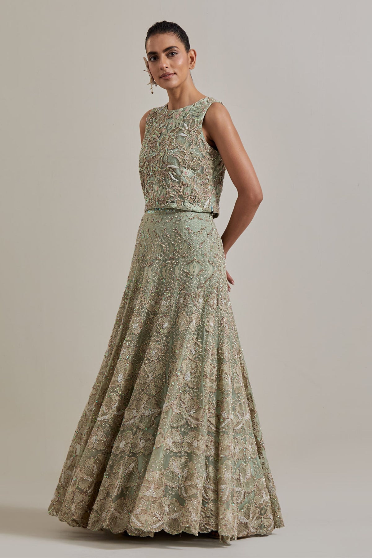 Sage Lehenga Set