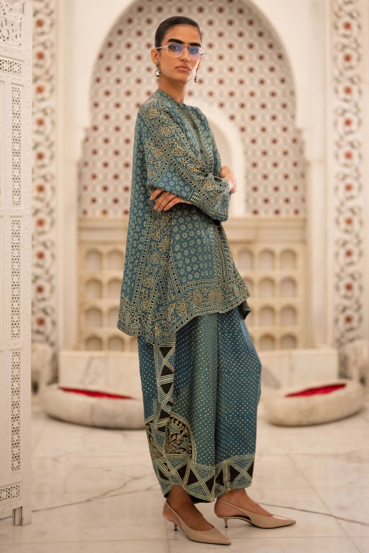 Ajrakh Print Wide-Legged Pants