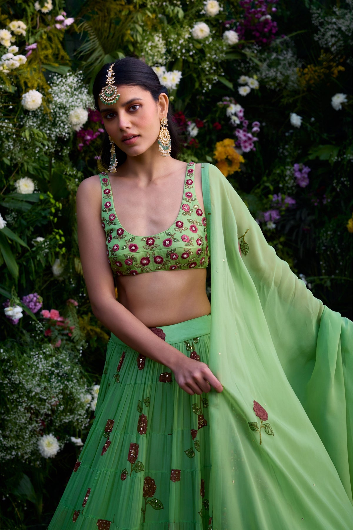 Macaw Green Lehenga Set