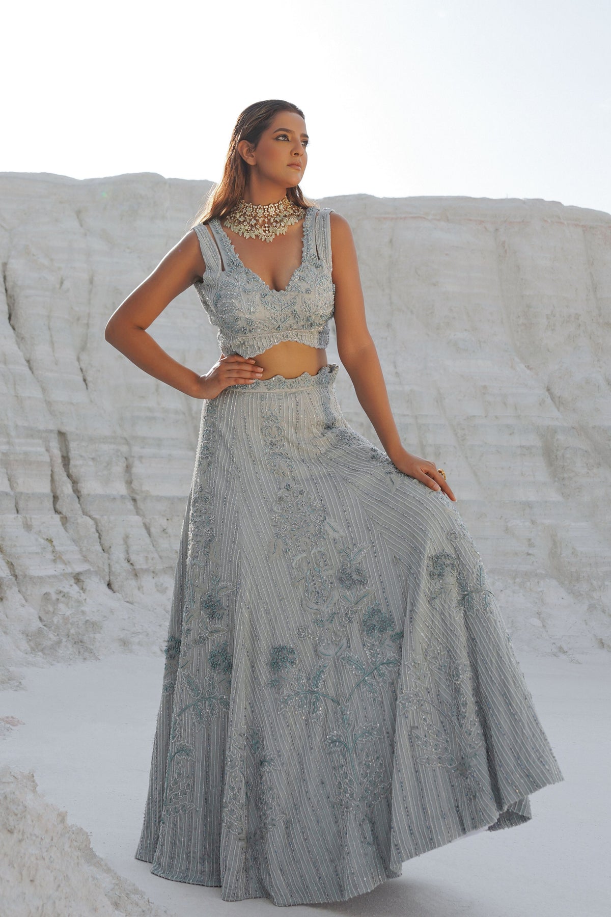 Light Blue Lehenga Set