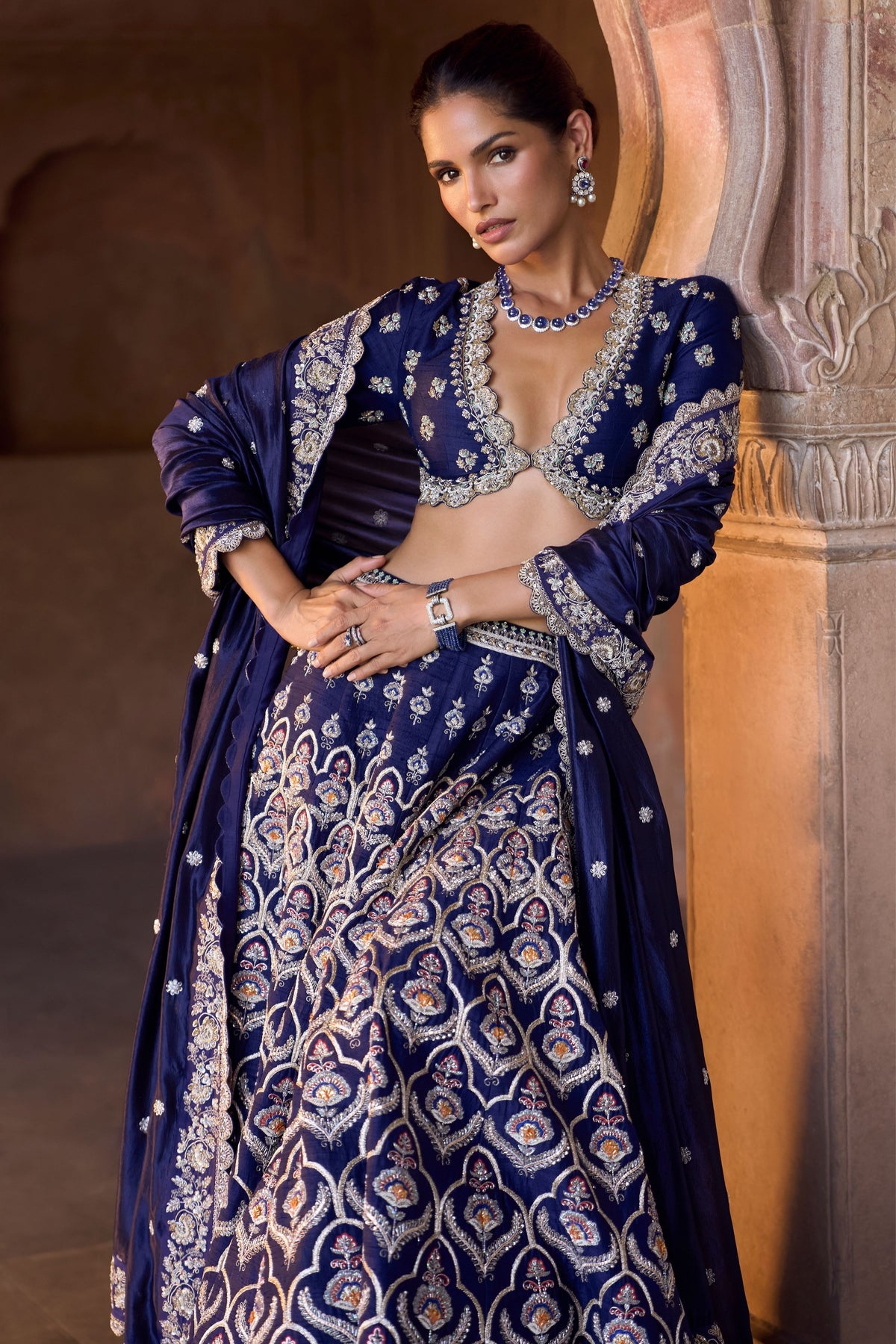 Purple Bridal Lehenga Set