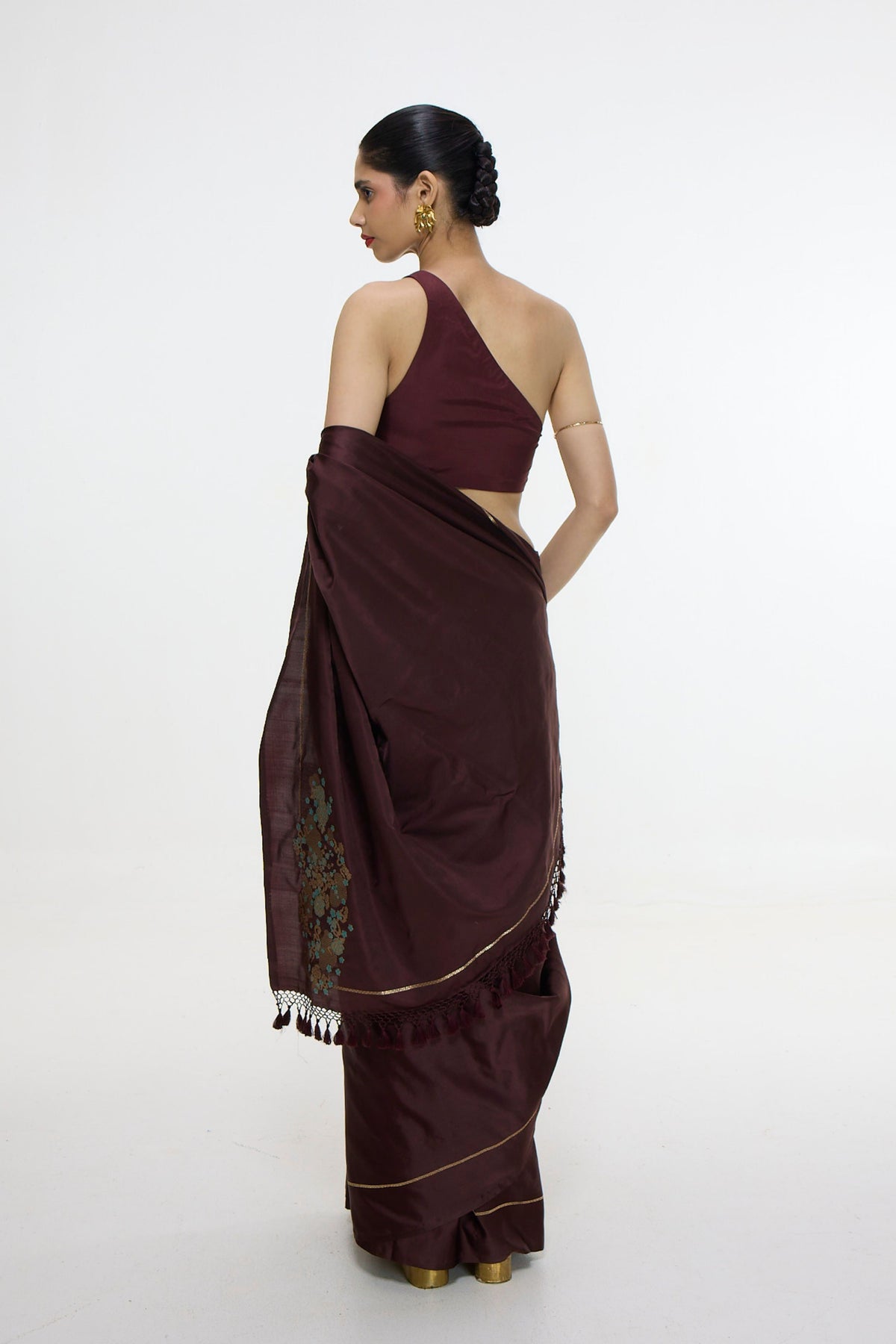 Handwoven Burgundy Saree