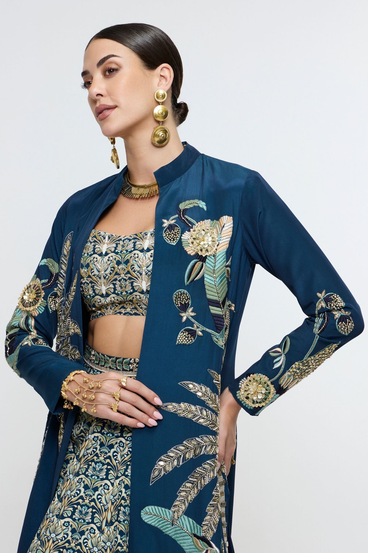 Neel Tropical Long Jacket Set