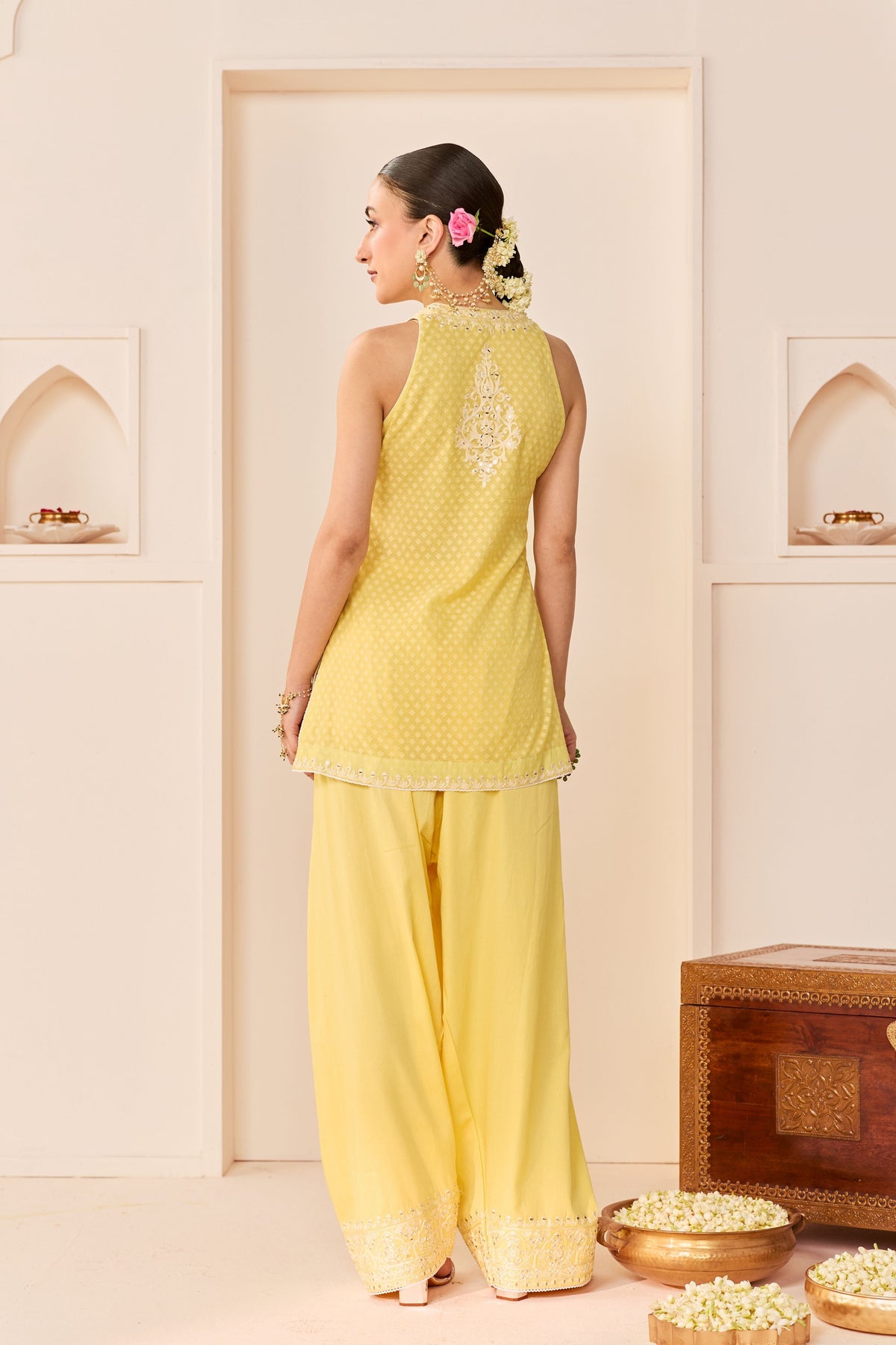 Miral Lemon Yellow Short Kurta Set