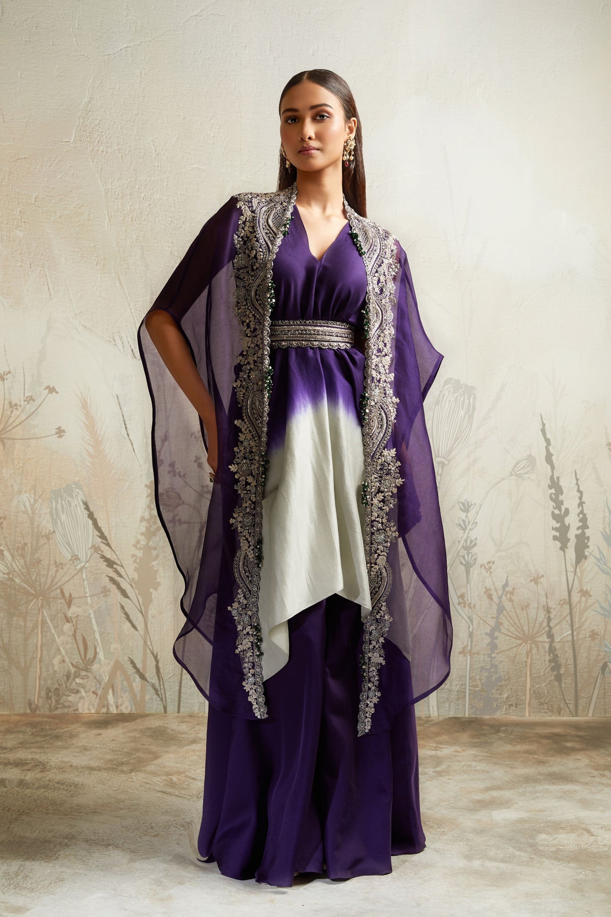 Purple Maal Cape Set