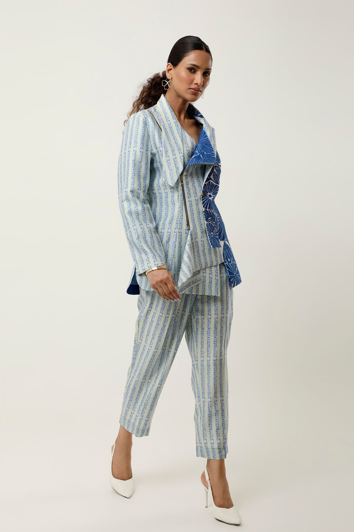 Ice Blue Embroidered Co-ord Set
