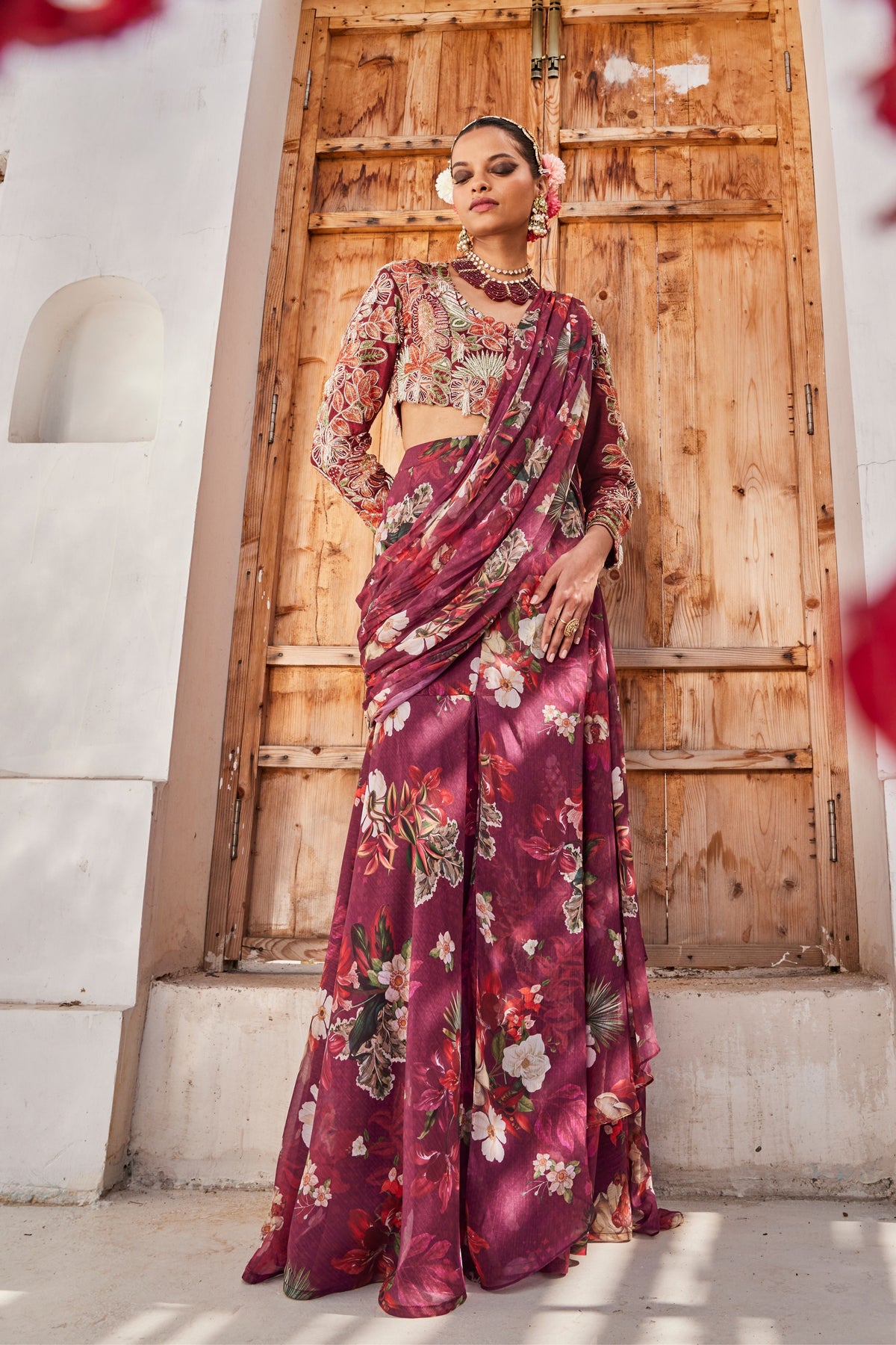 Zehra Draped Saree Set