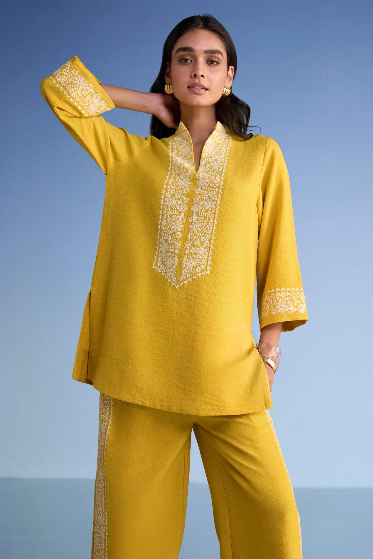 Embroidered Longline Top