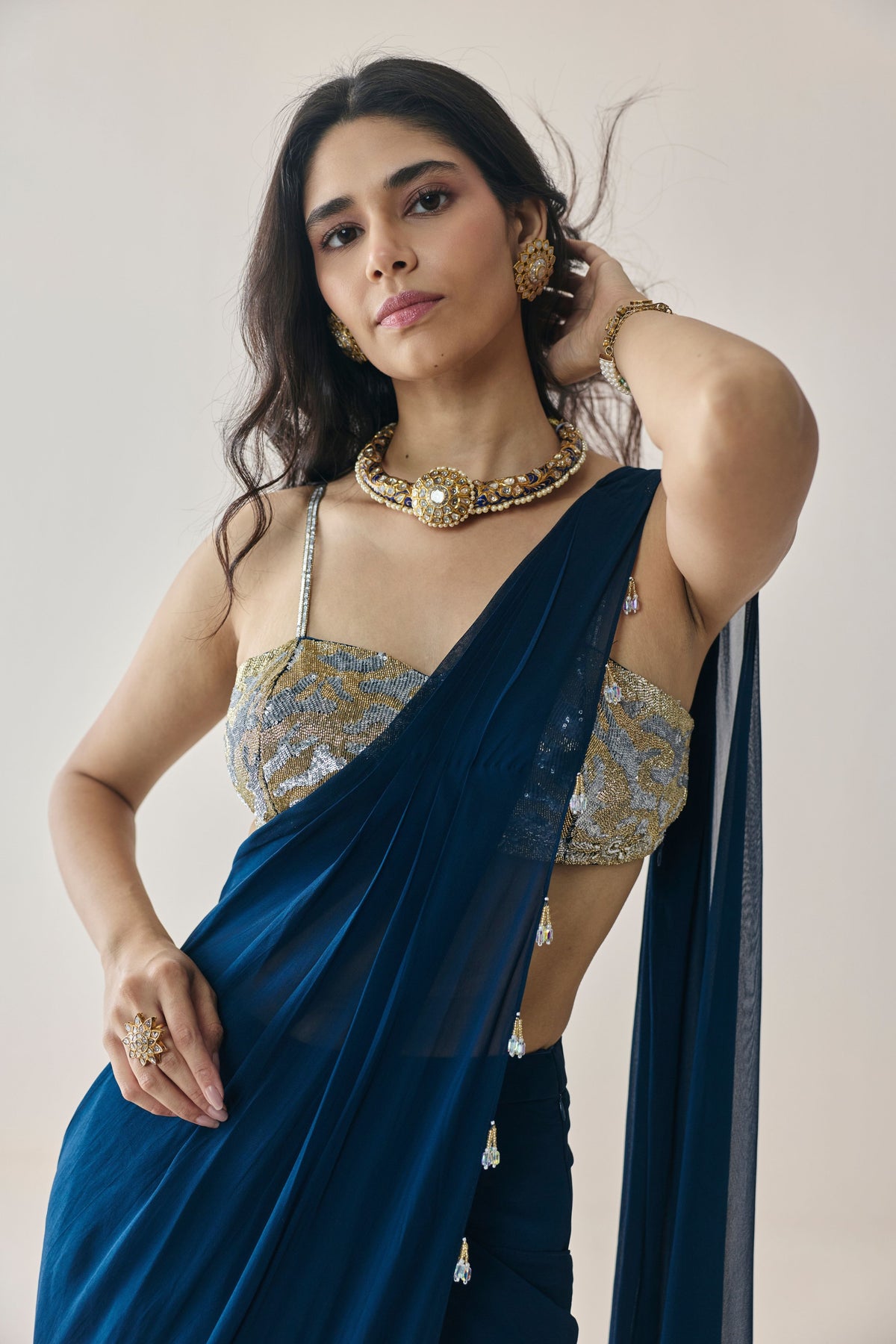 Opal Pre Stitched Saree Set