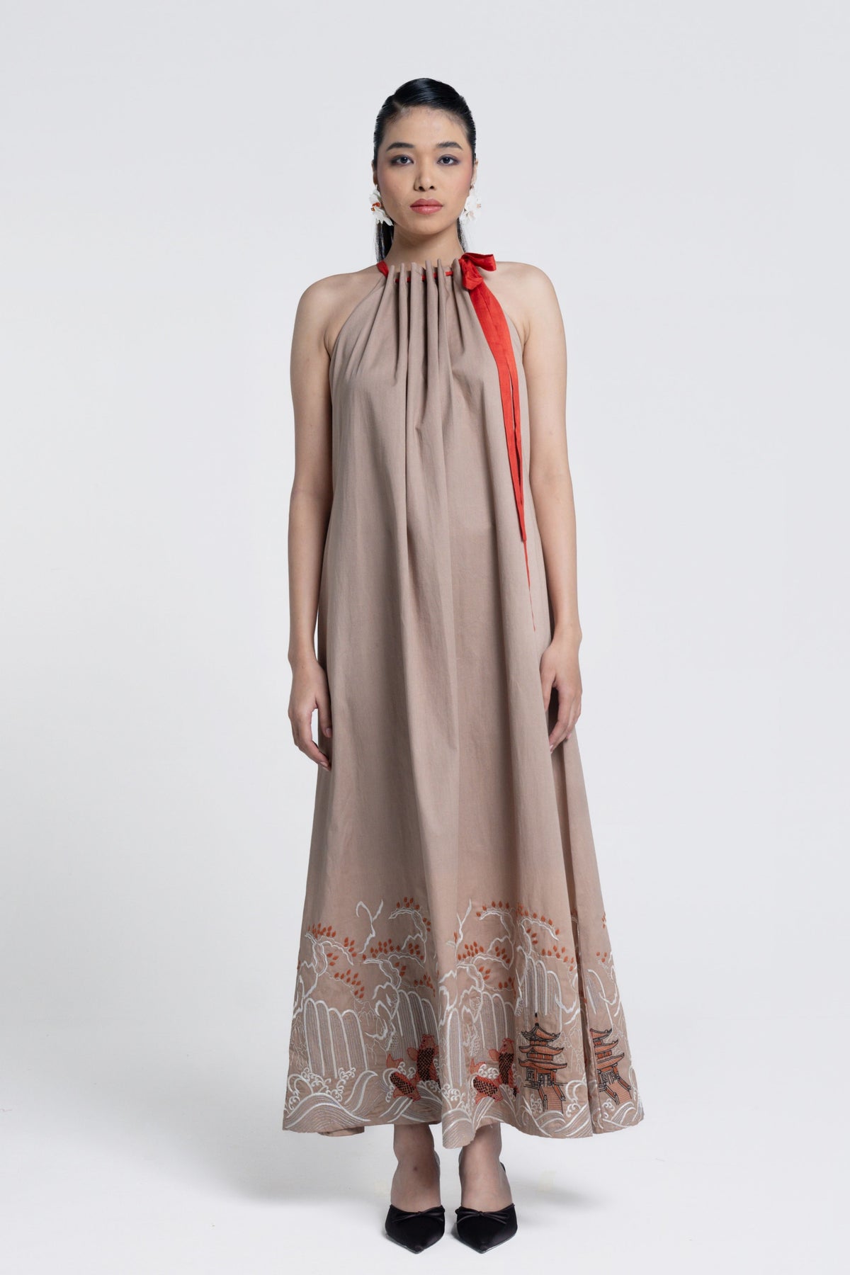 Temple bloom Flared Dress