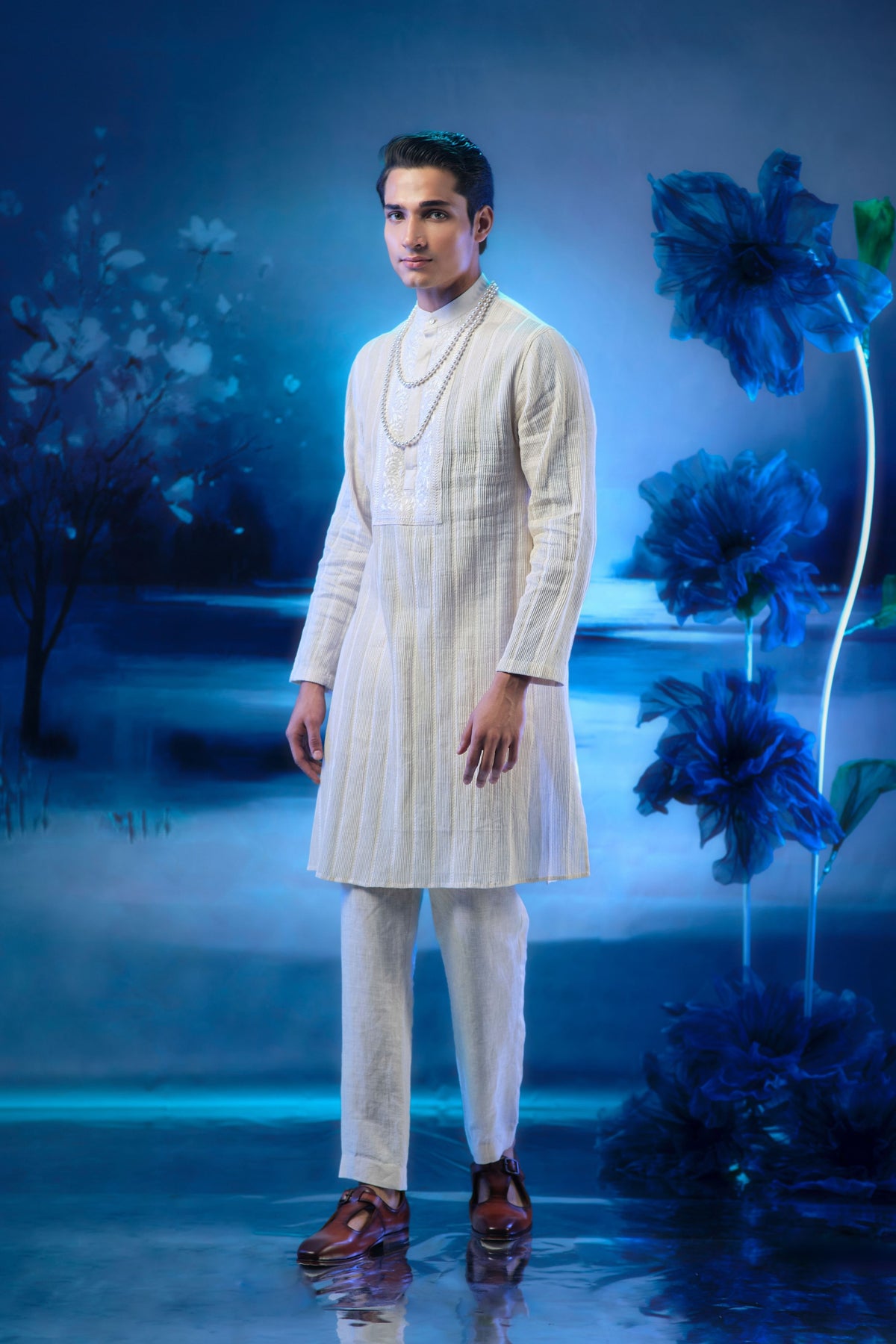 Ivory Embroidered Kurta Set