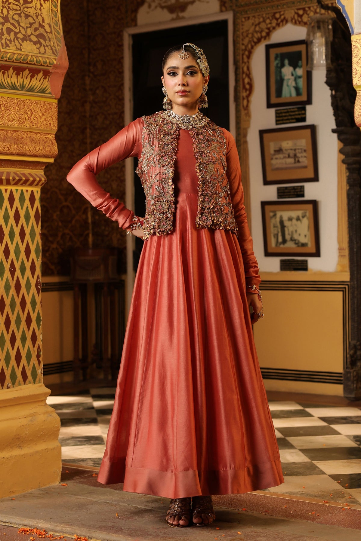 Ahista Rose Jacket Kalidaar Set