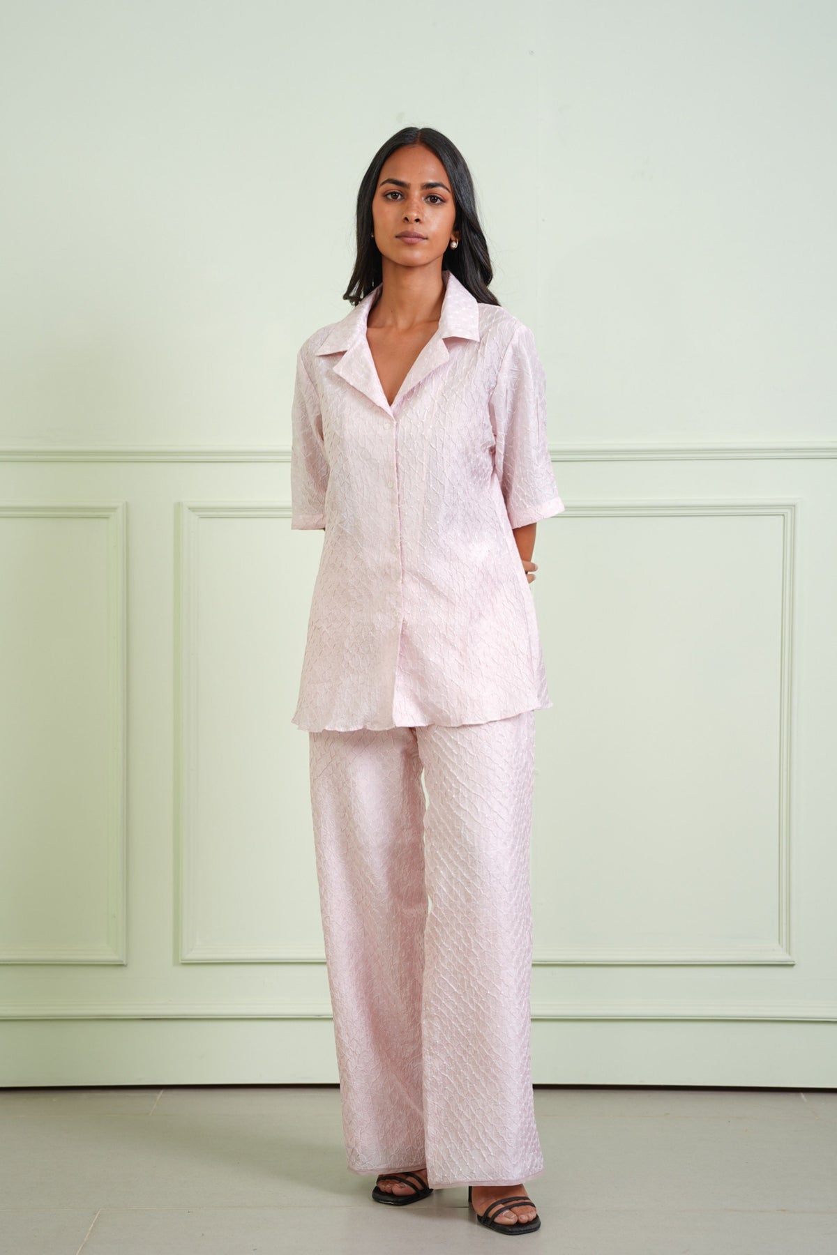 Blush Tie Up Shirt