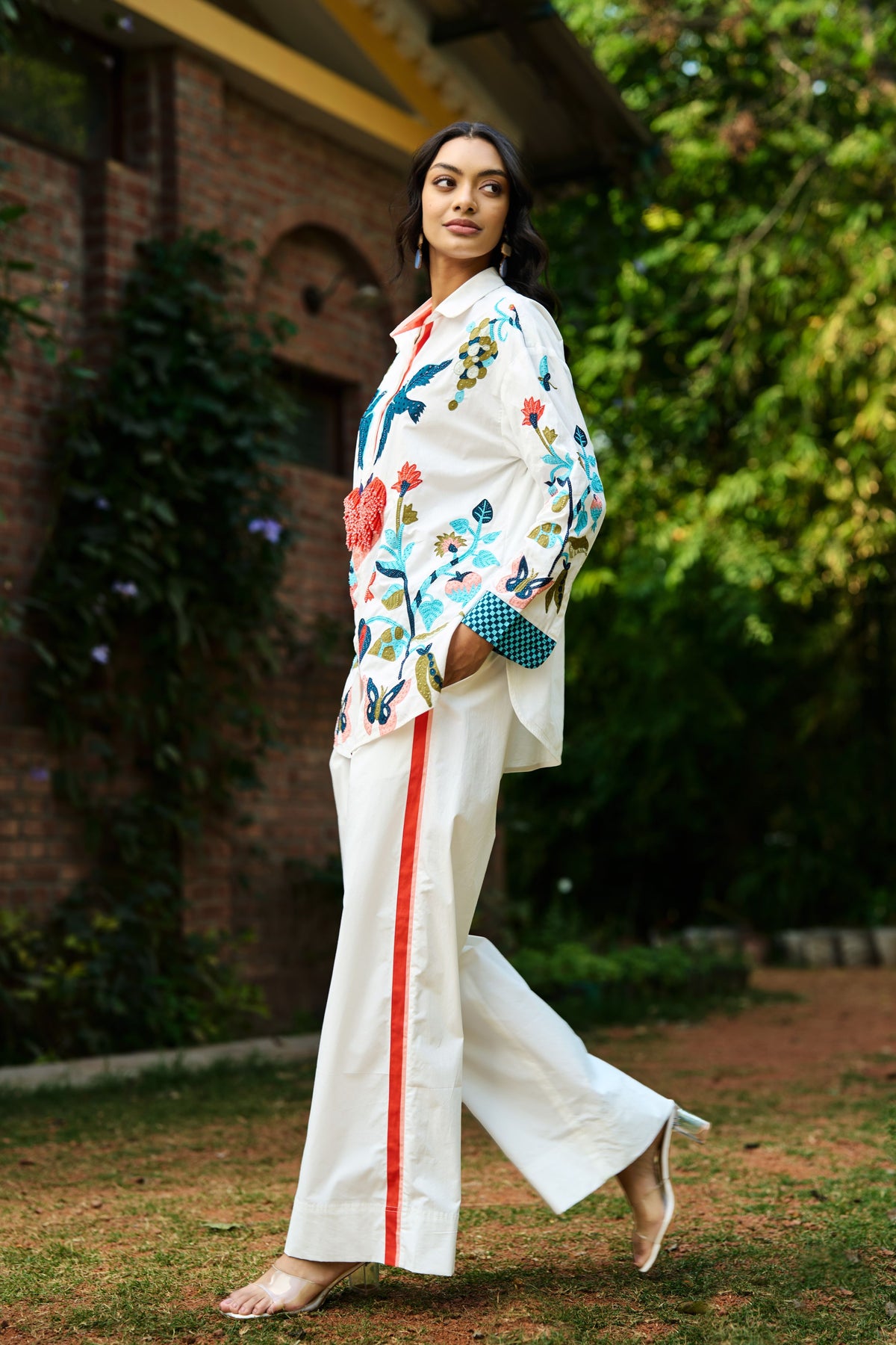 Nefeli Embroidered Shirt With Pants Set