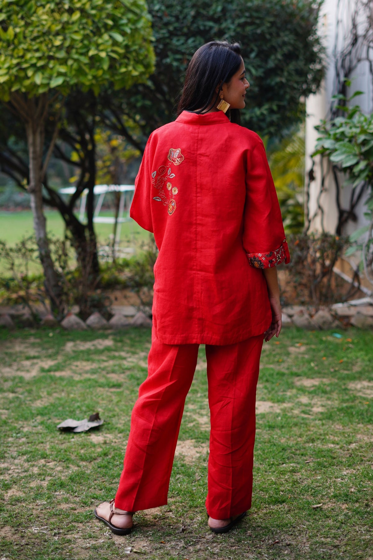 Red Emb Big Shirt