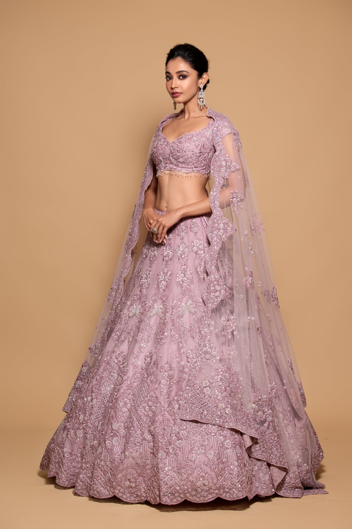 Amer Lilac Lehenga Set