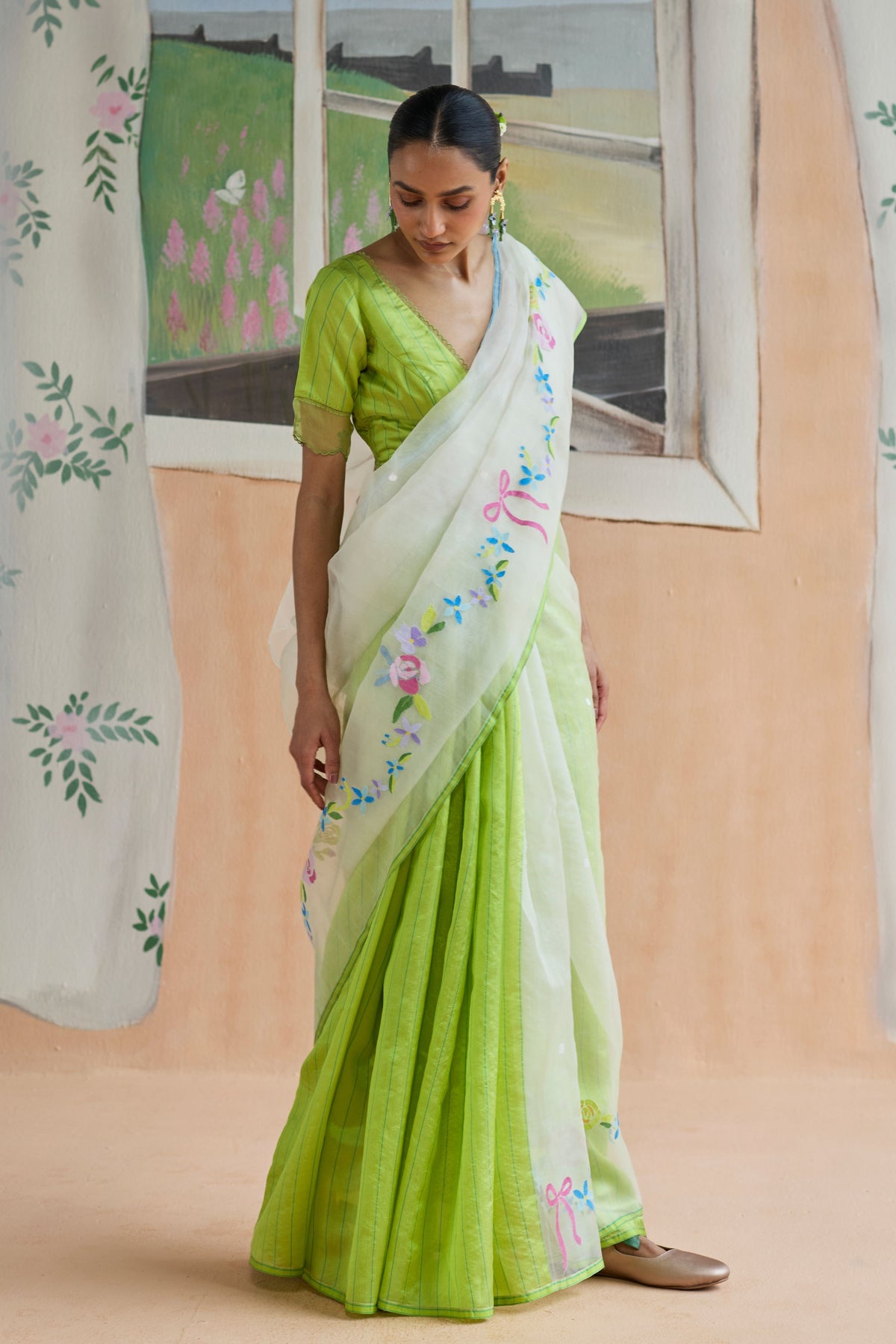 Garland Jamdani Sari