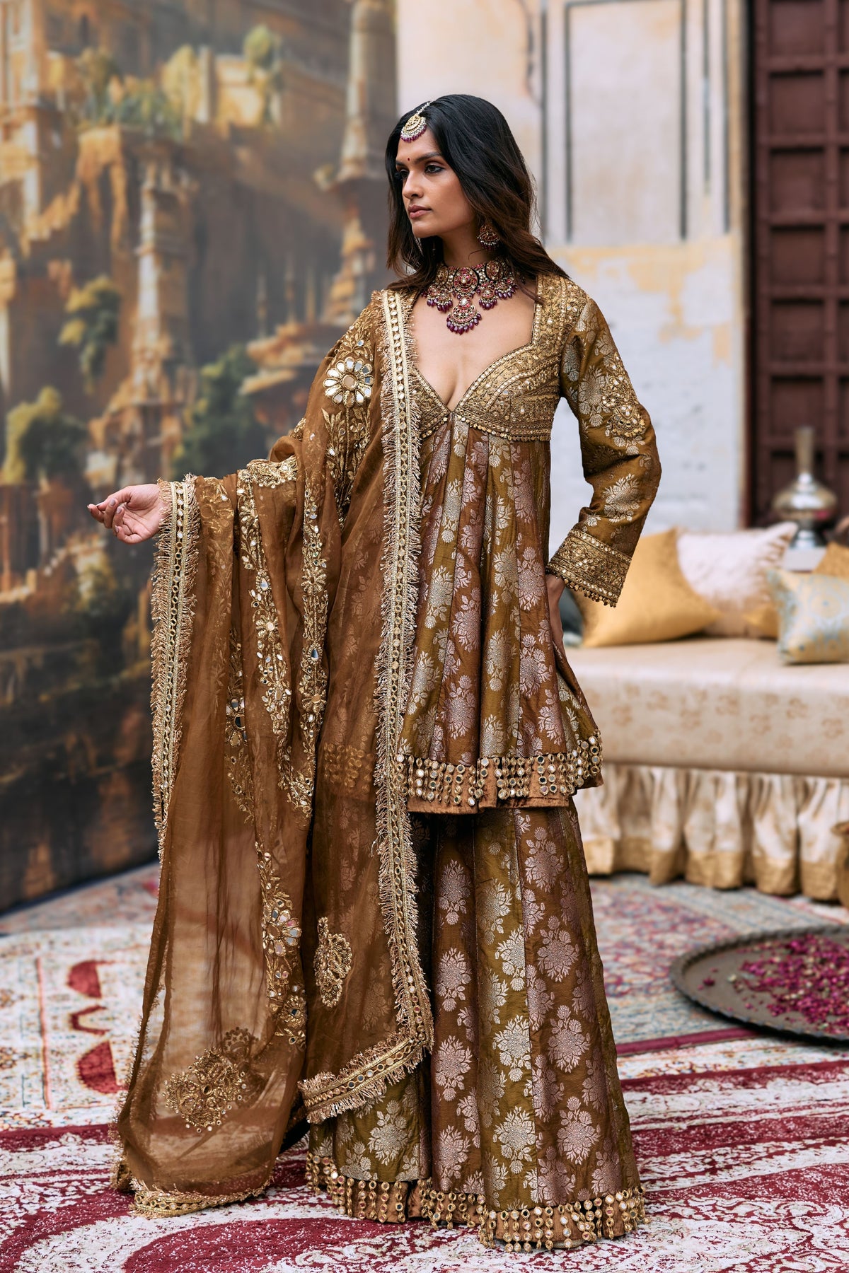 Shriphal Peplum Sharara Set