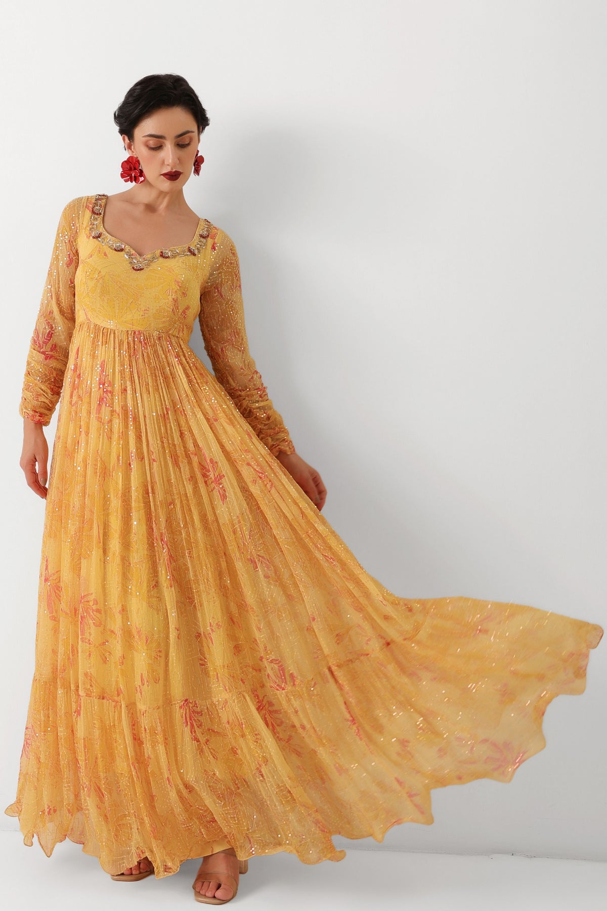 Kasundi Anarkali Set