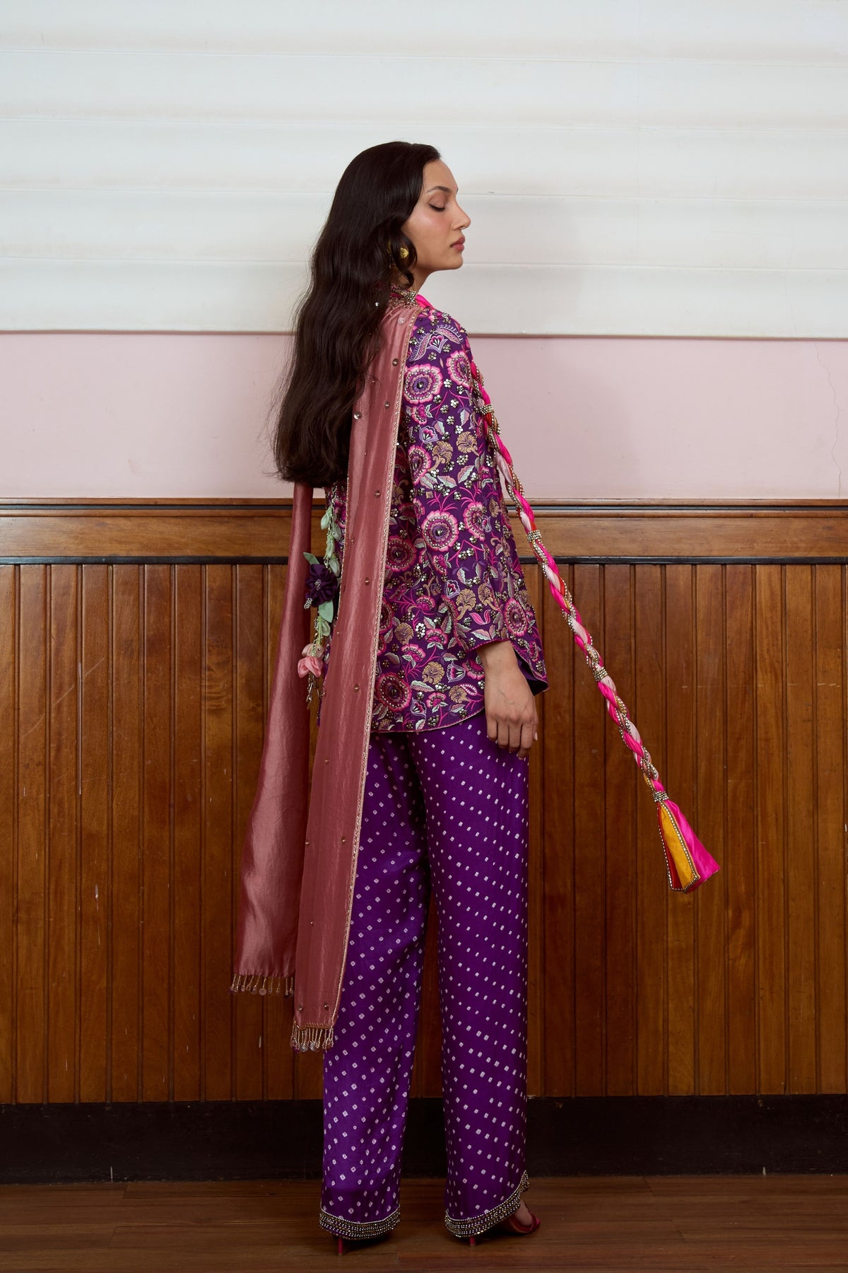 Dream Girl Purple Sequin Kurta Set