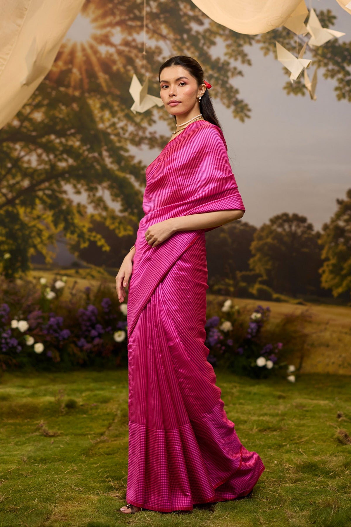 Rhythm n Rhyme Pink Saree