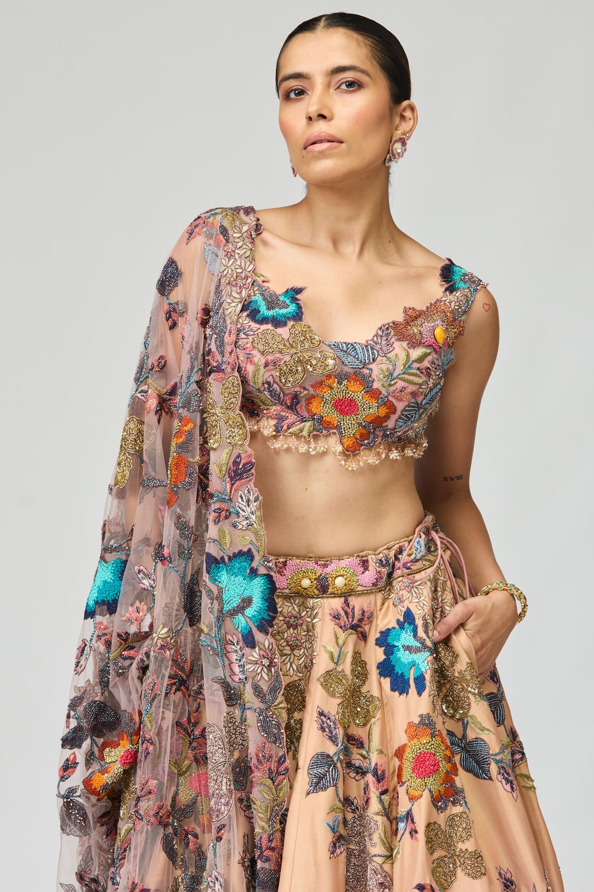 Ombre Embellished Lehenga Set