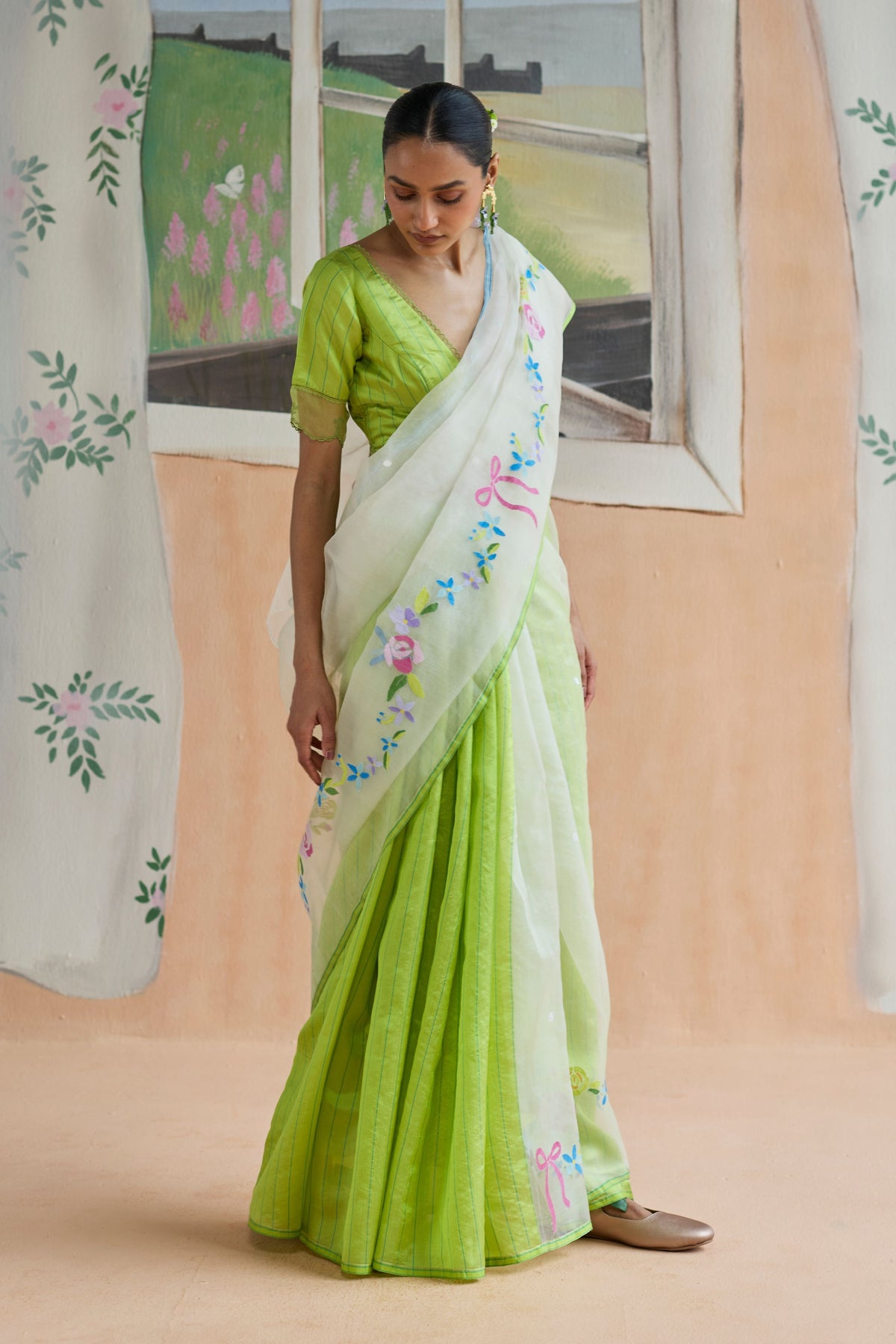 Garland Jamdani Sari